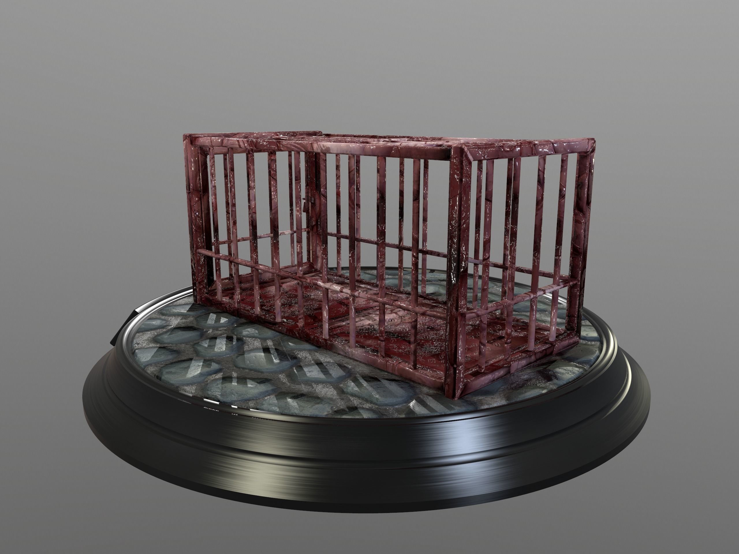 Animal Cage Low-poly 3D model_161
