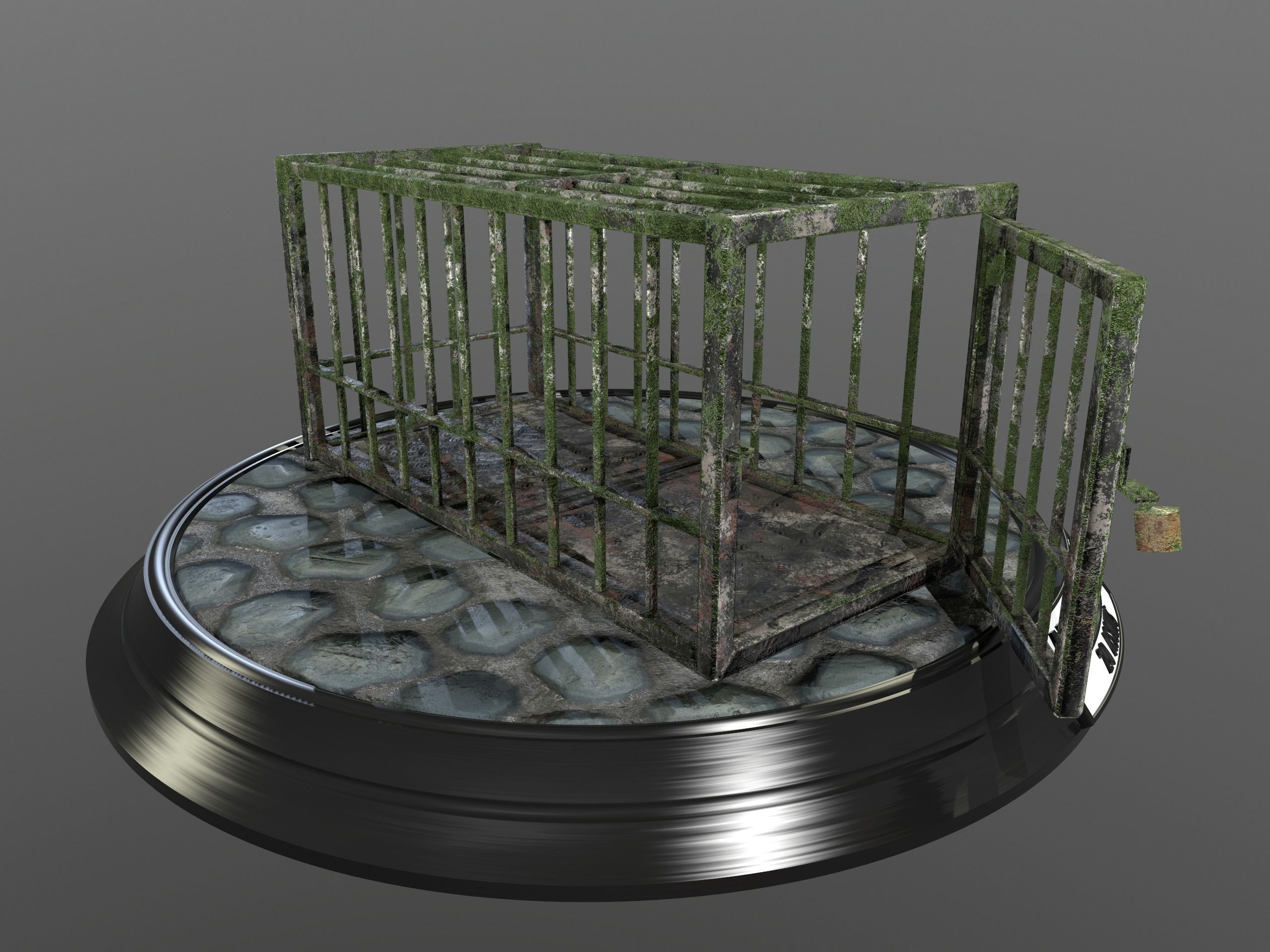 Animal Cage Low-poly 3D model_139