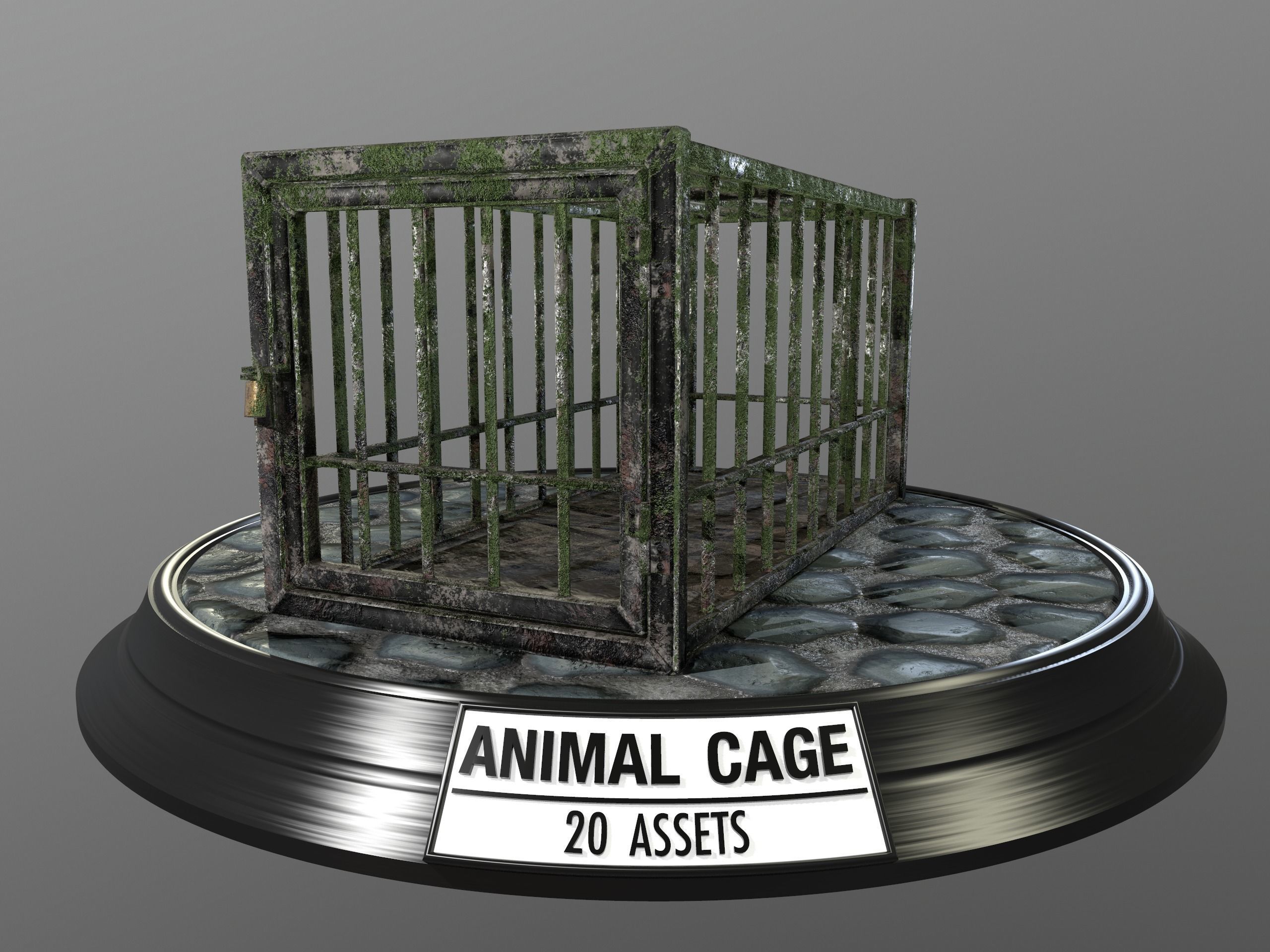 Animal Cage Low-poly 3D model_140