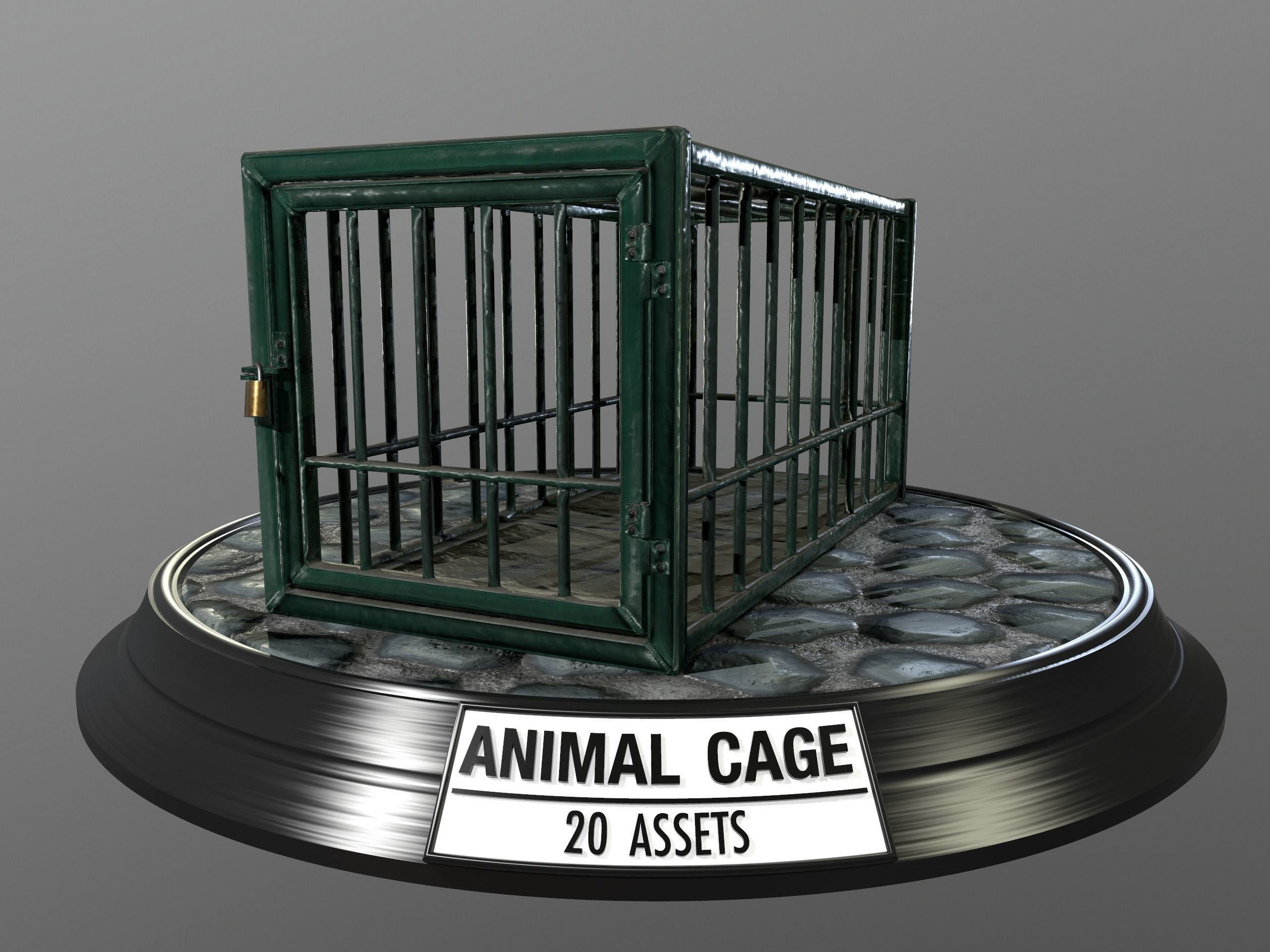 Animal Cage Low-poly 3D model_85