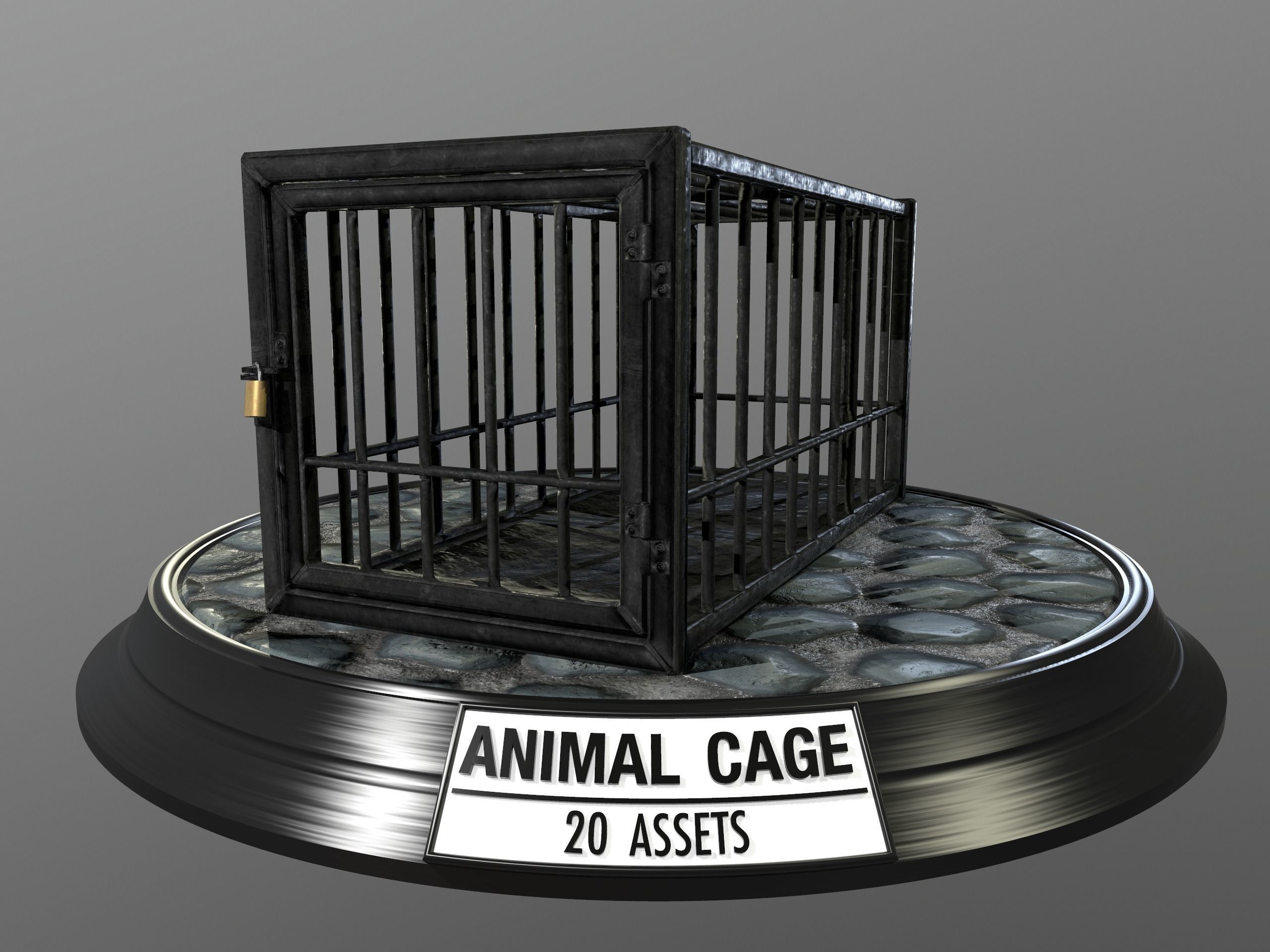 Animal Cage Low-poly 3D model_47