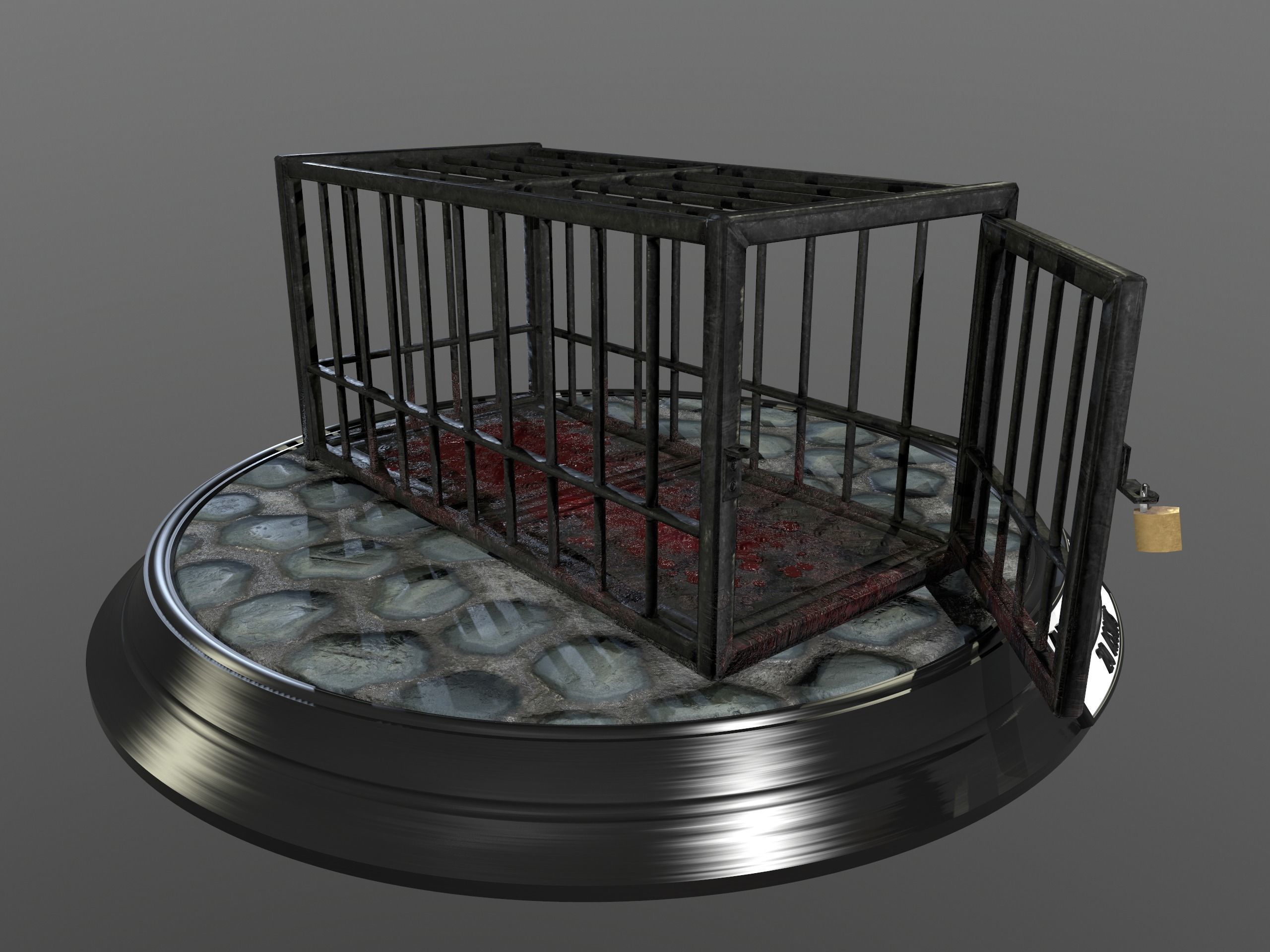 Animal Cage Low-poly 3D model_76