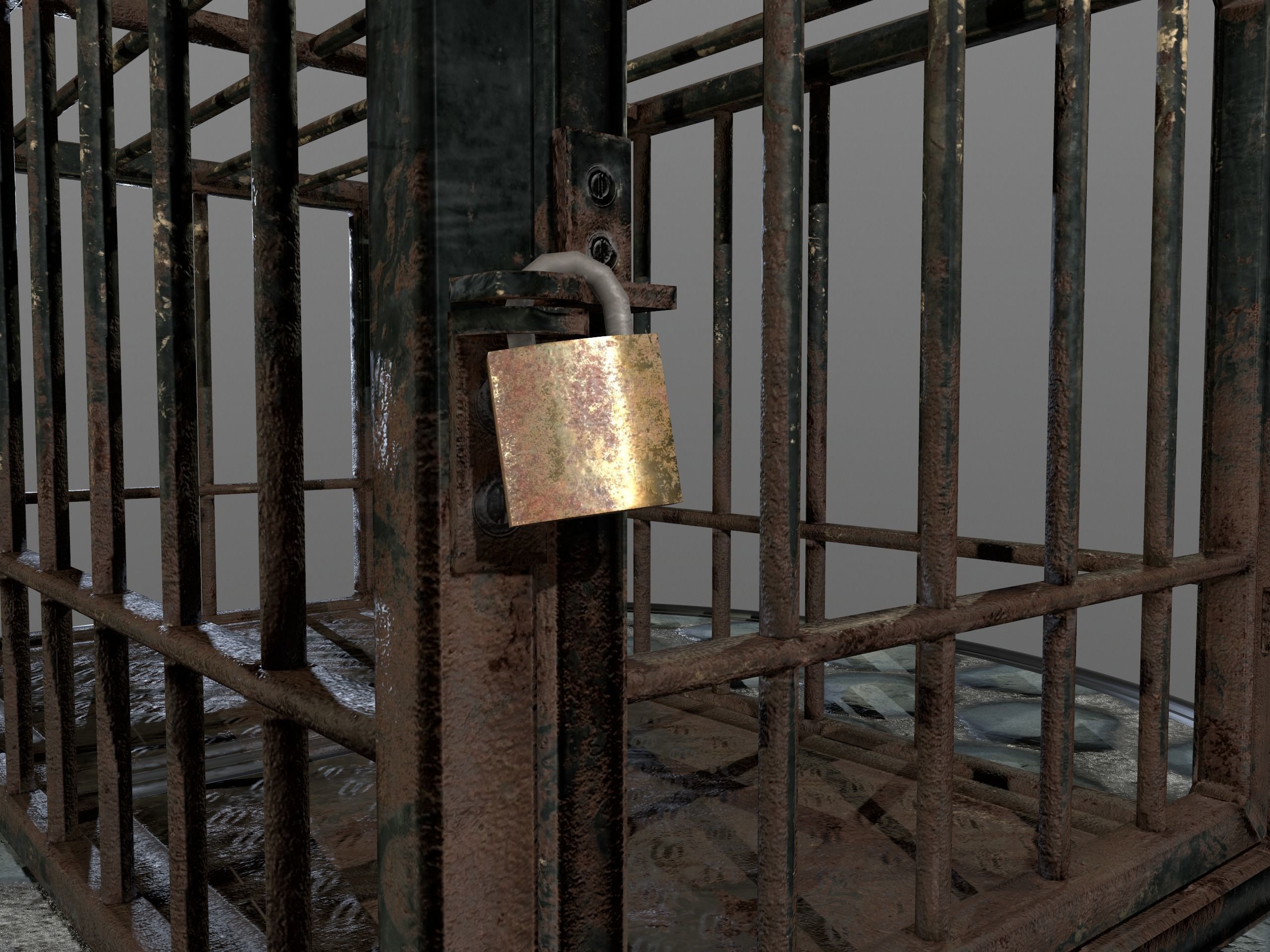 Animal Cage Low-poly 3D model_30