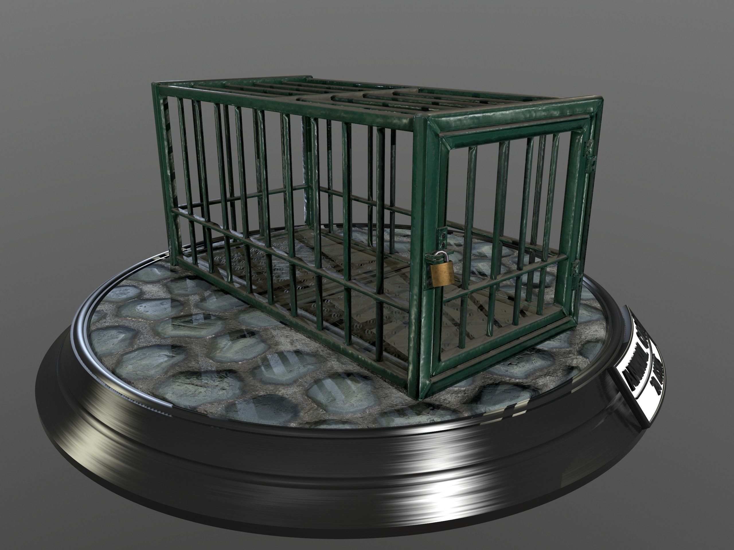 Animal Cage Low-poly 3D model_86