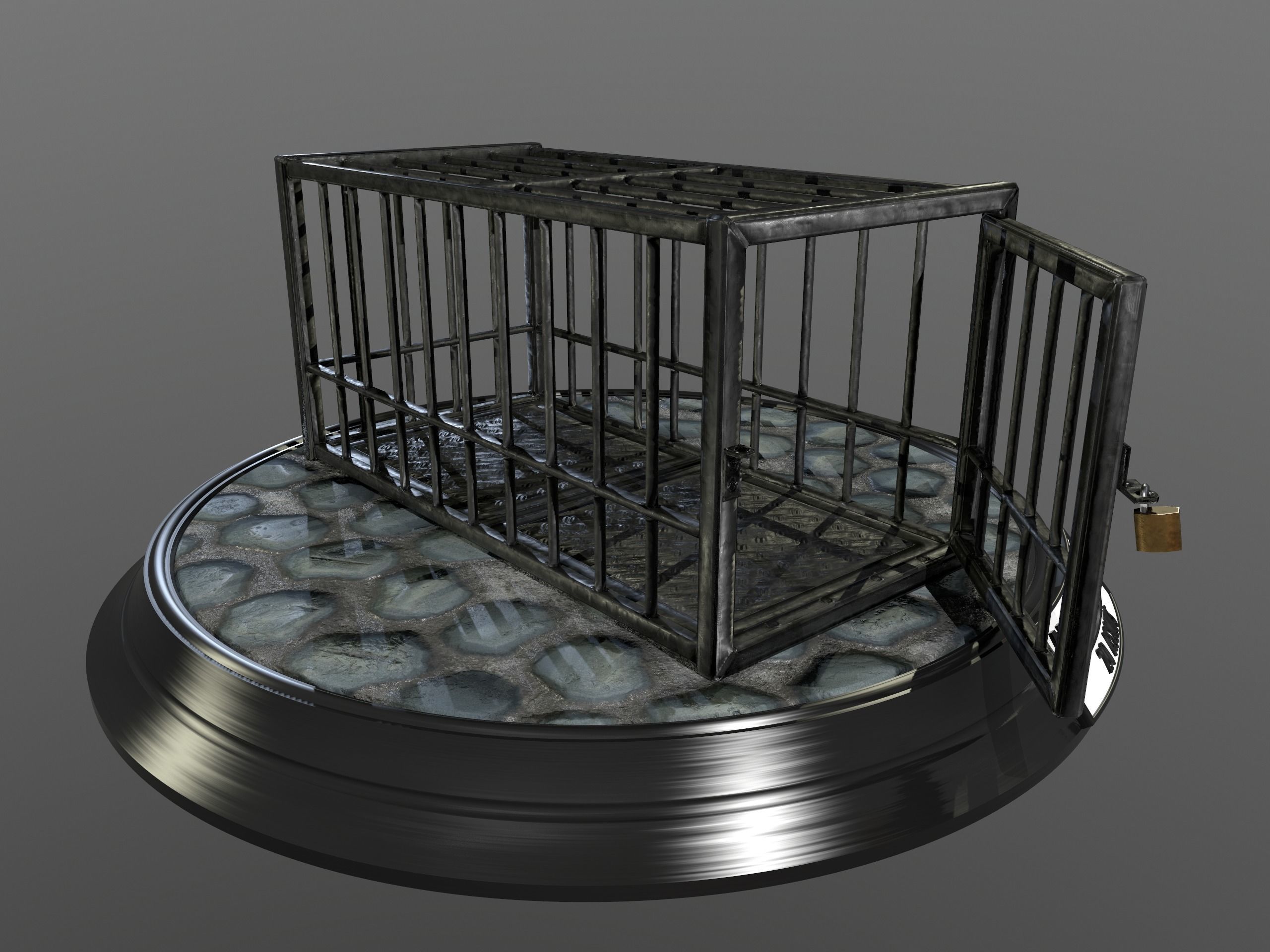 Animal Cage Low-poly 3D model_24