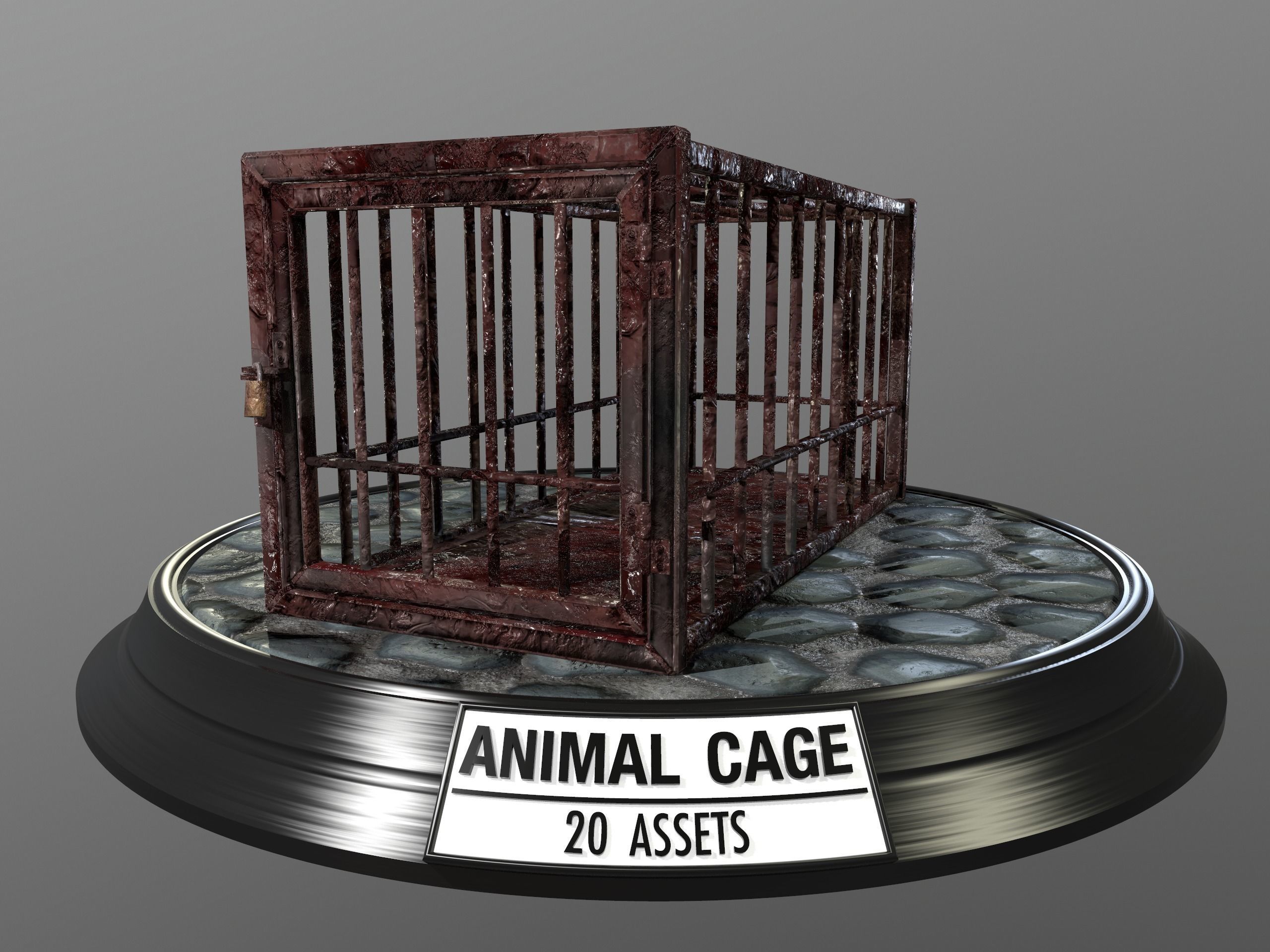 Animal Cage Low-poly 3D model_164