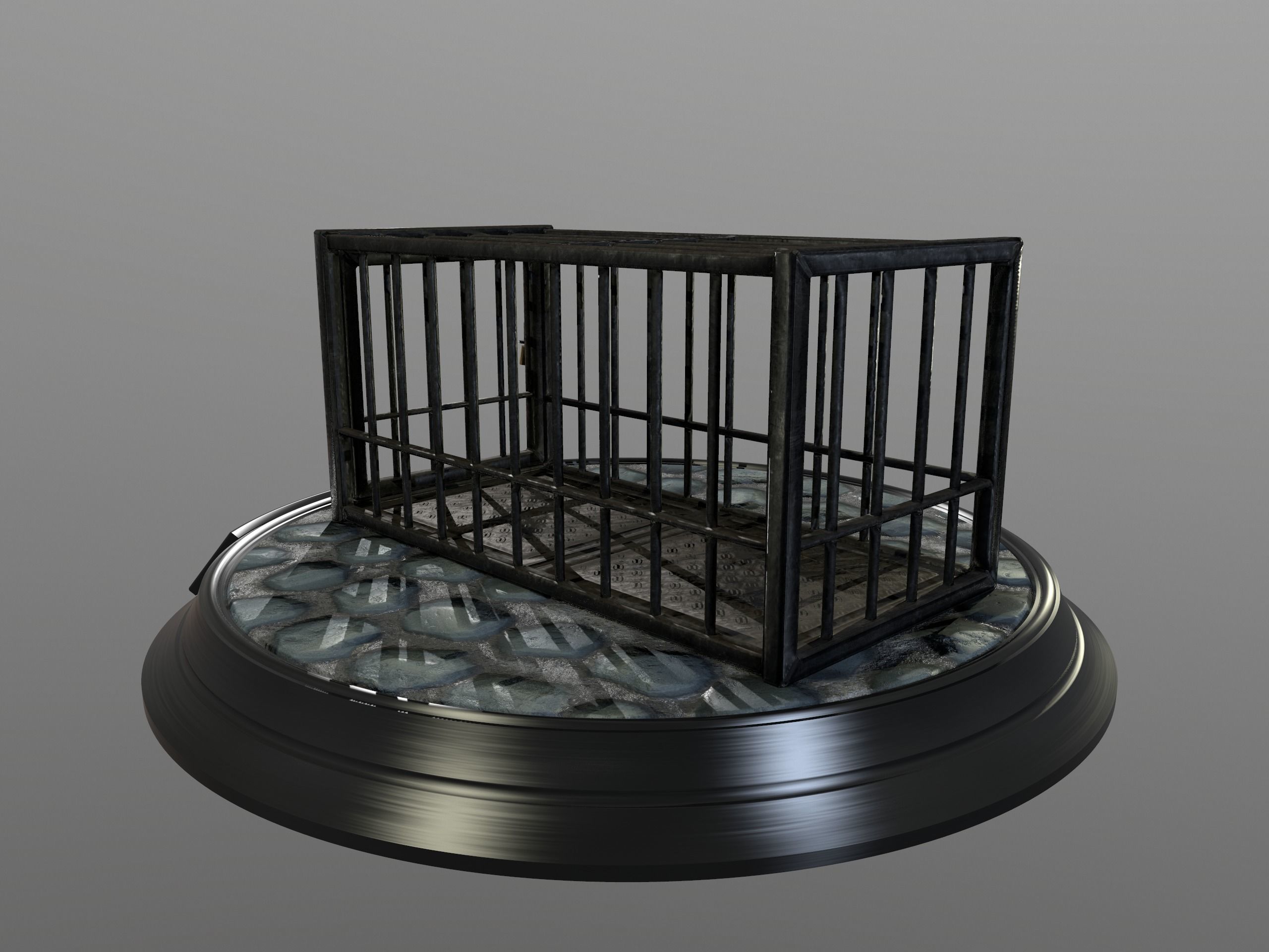Animal Cage Low-poly 3D model_66
