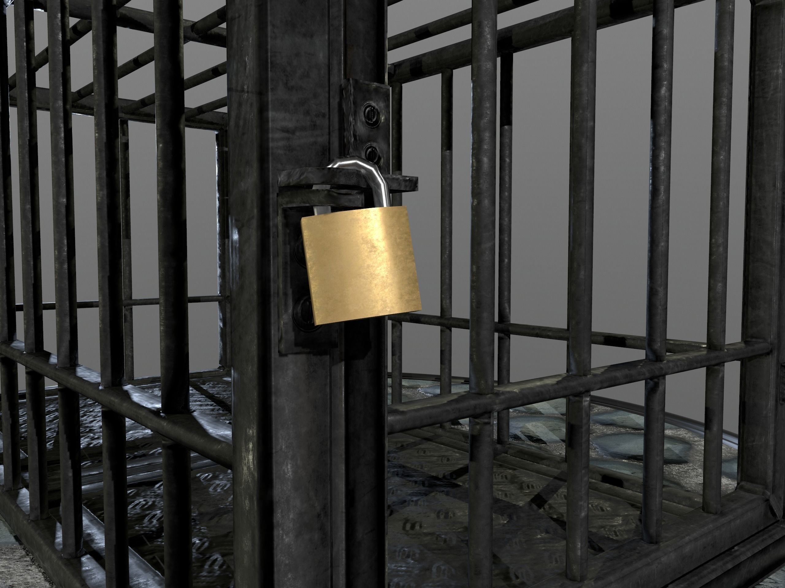 Animal Cage Low-poly 3D model_59