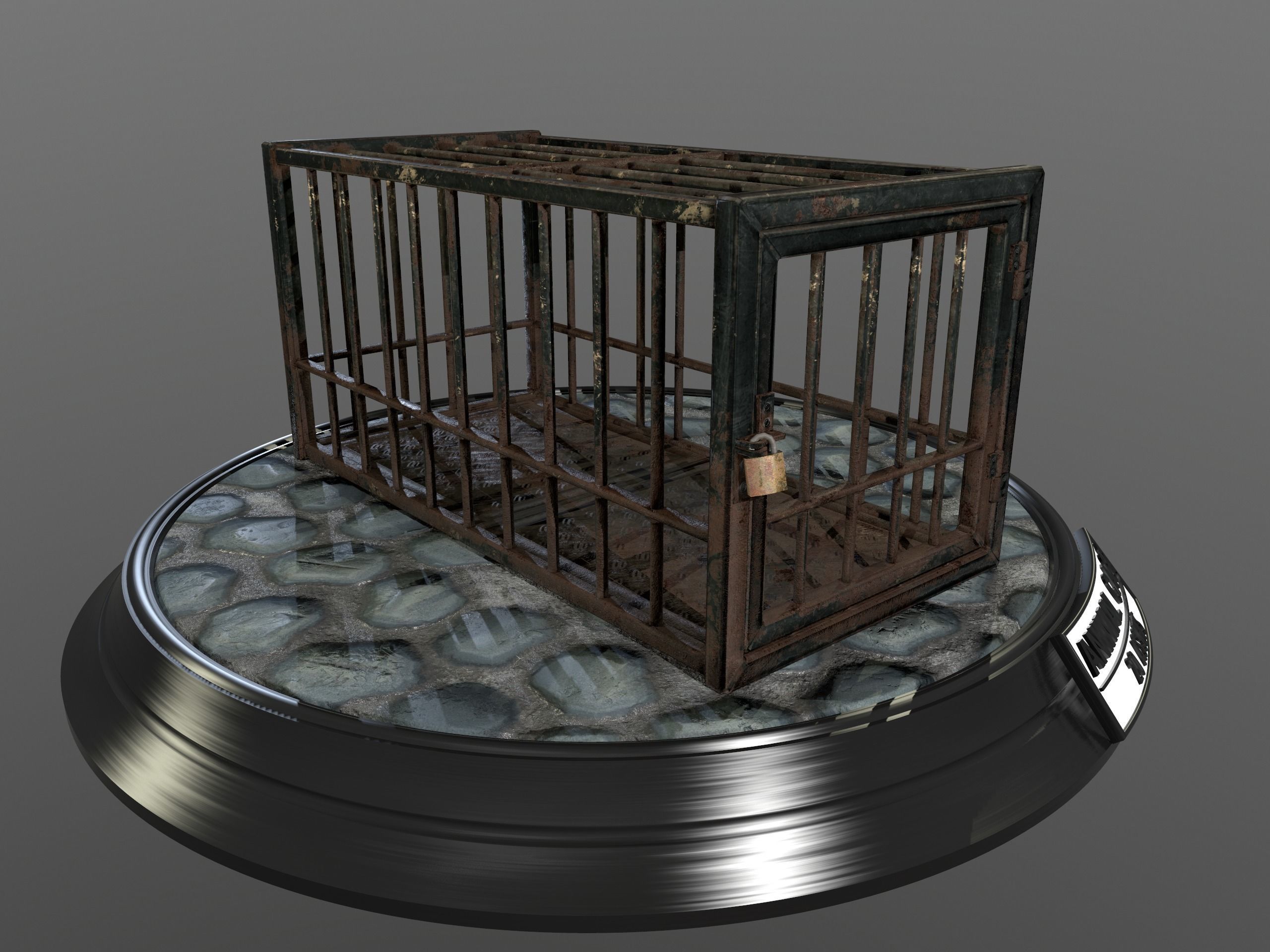 Animal Cage Low-poly 3D model_7