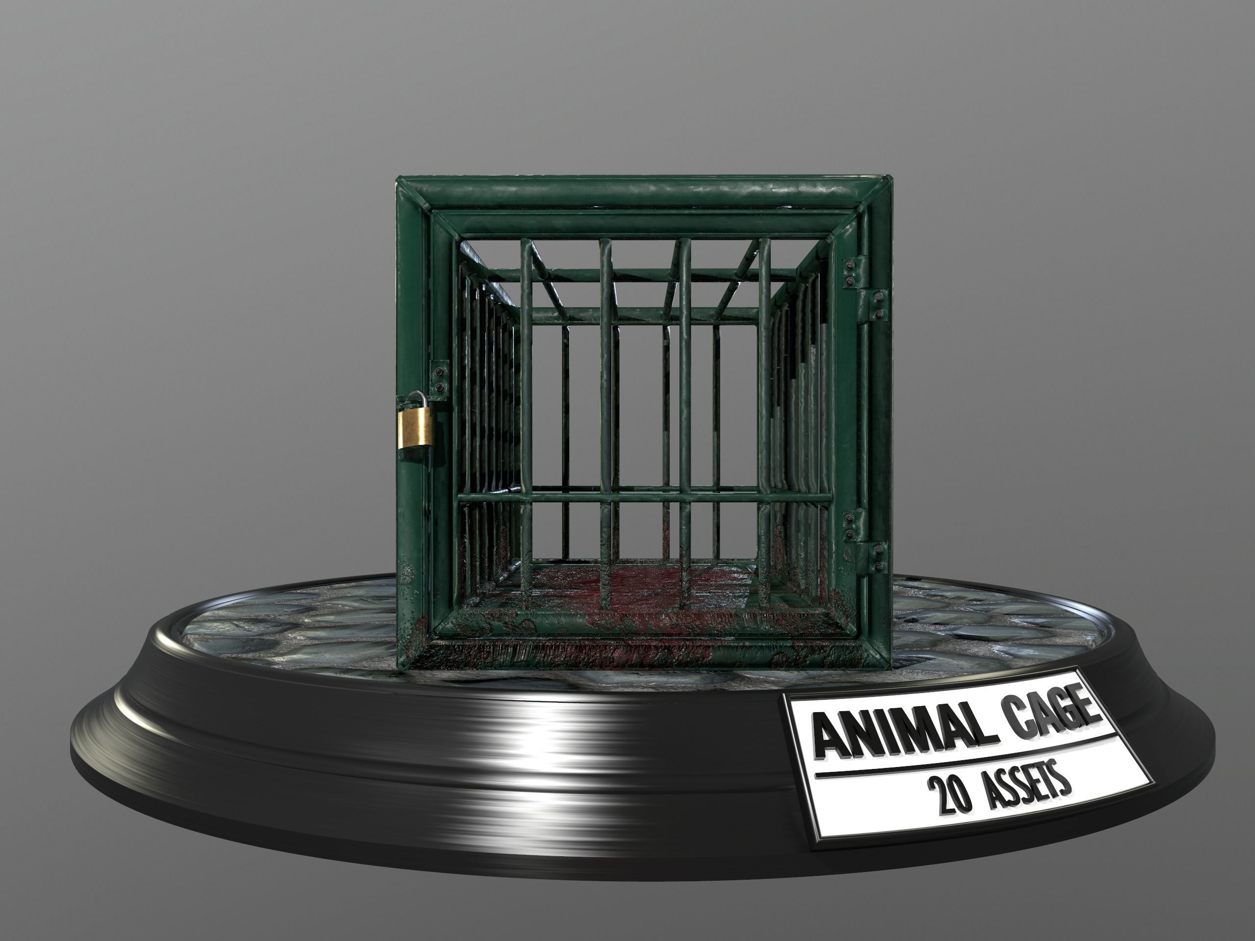 Animal Cage Low-poly 3D model_95