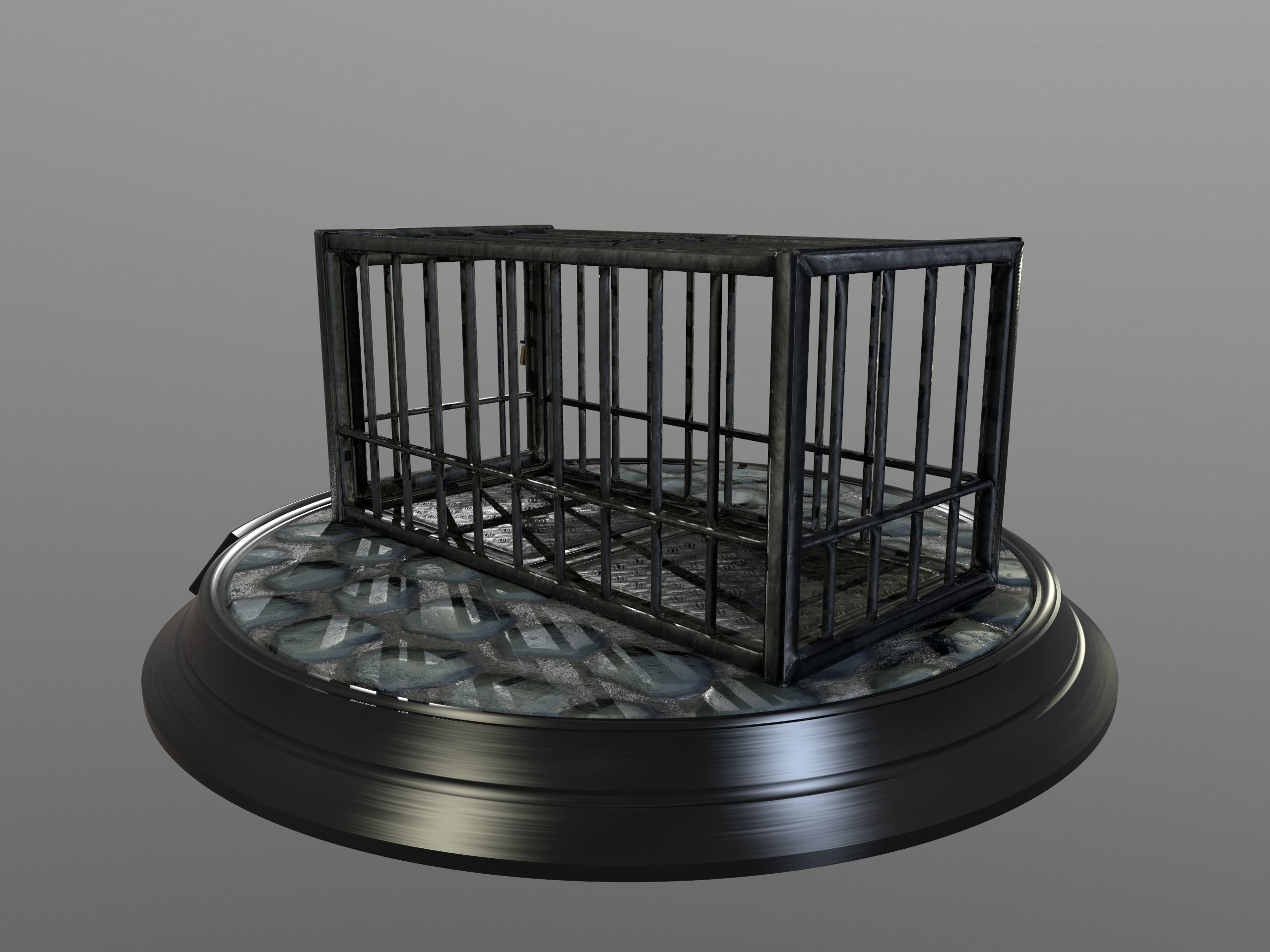 Animal Cage Low-poly 3D model_22