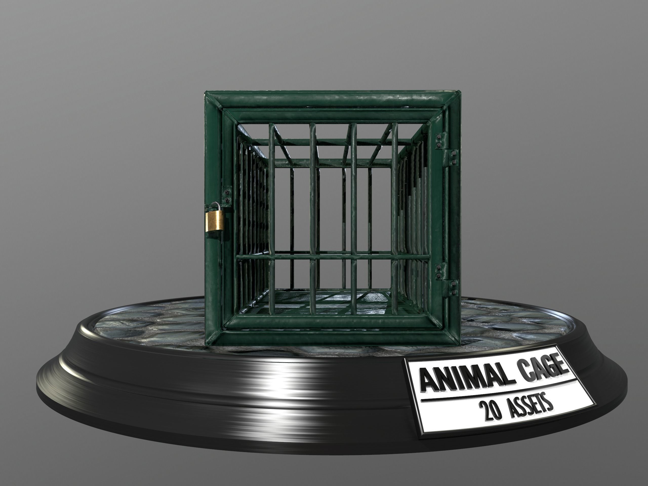 Animal Cage Low-poly 3D model_79