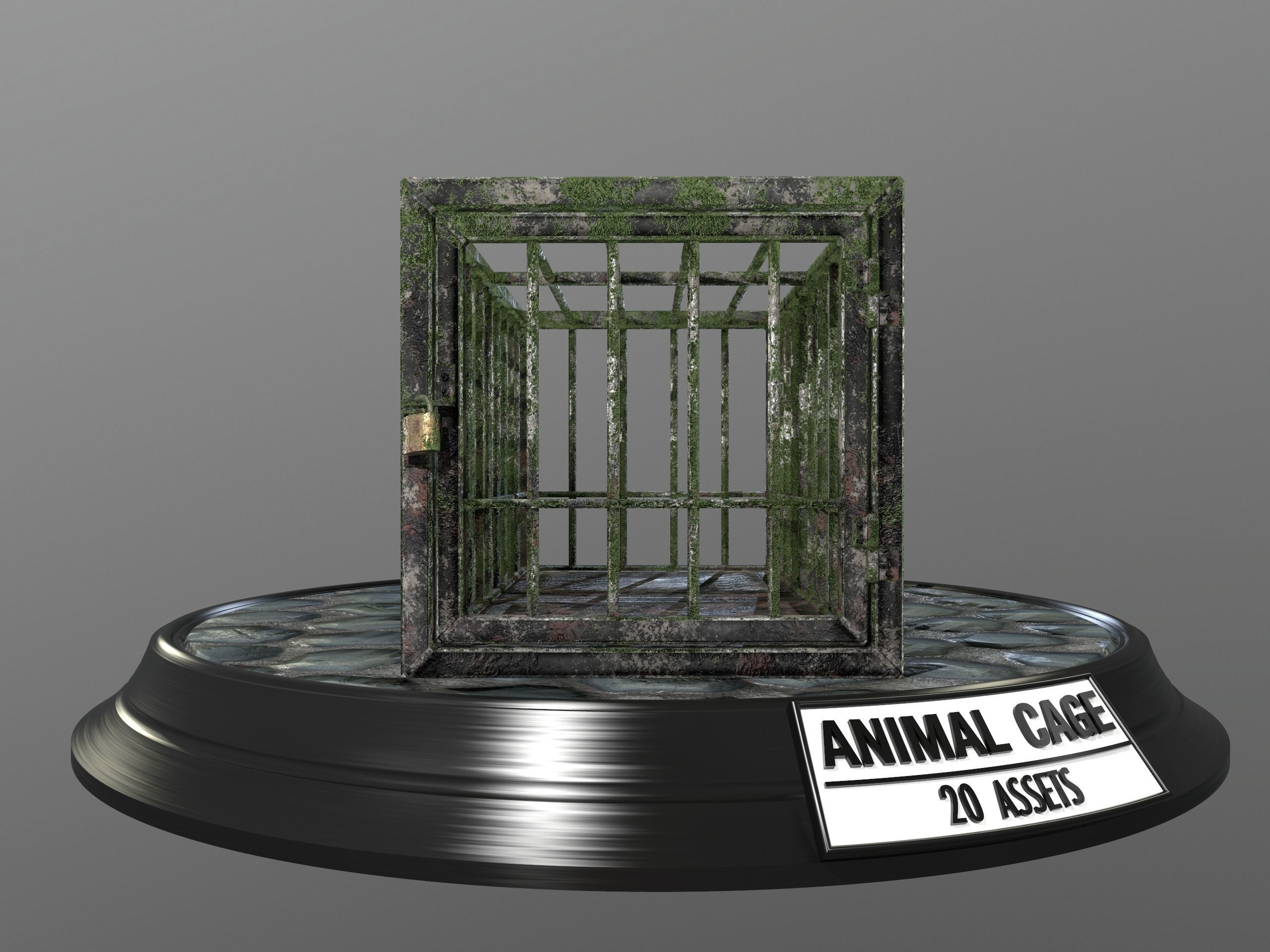 Animal Cage Low-poly 3D model_134