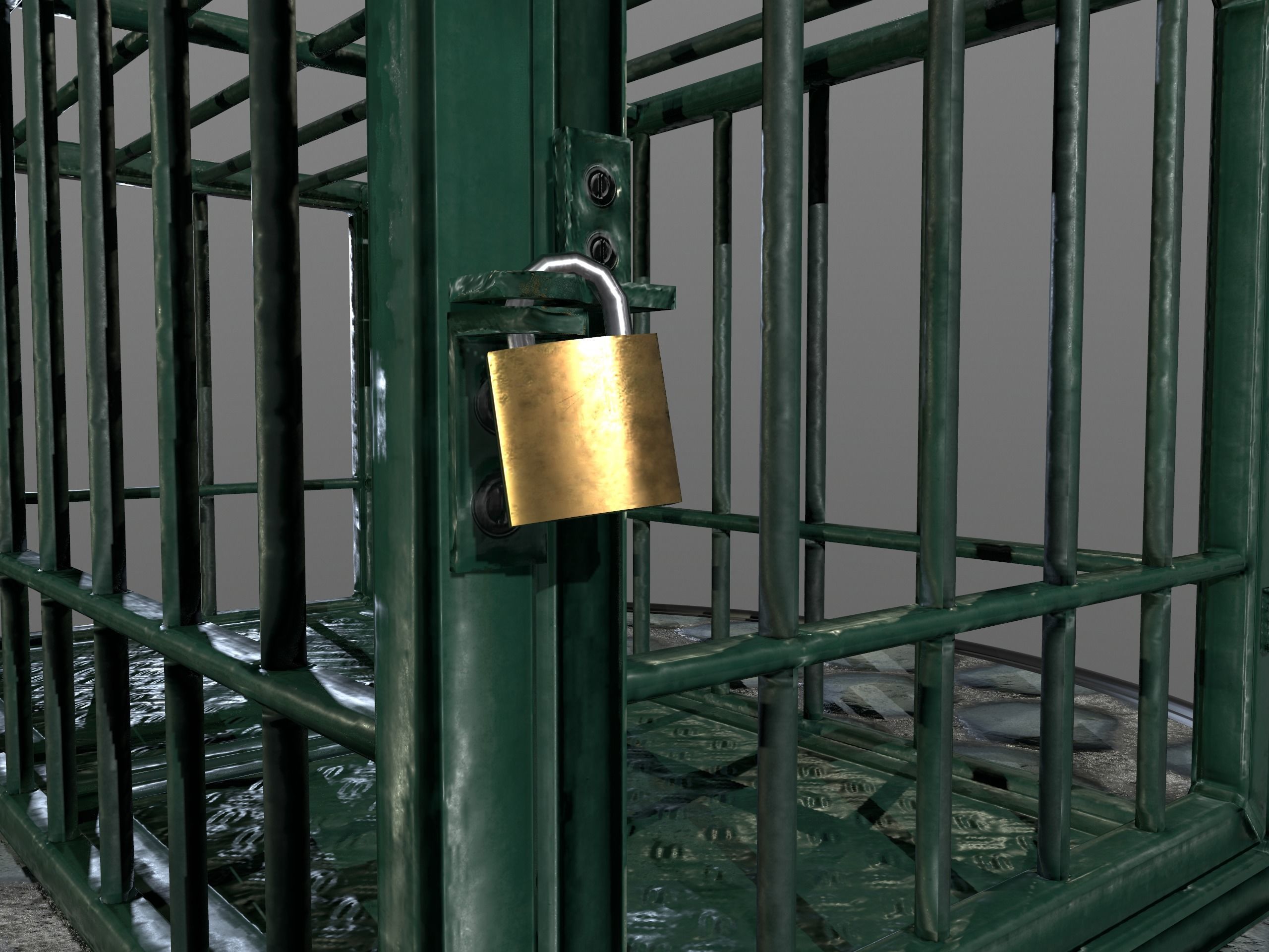 Animal Cage Low-poly 3D model_83