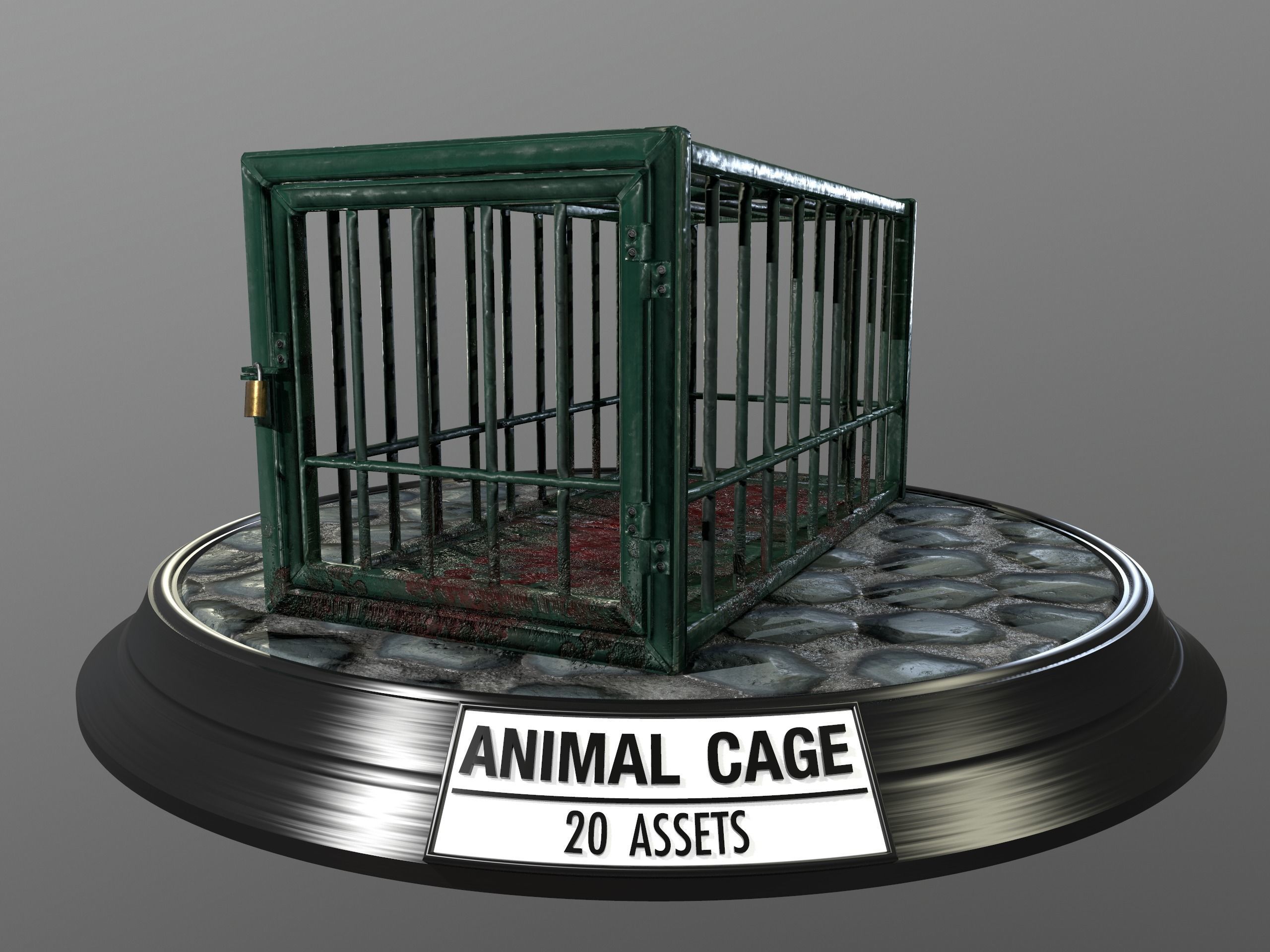 Animal Cage Low-poly 3D model_93