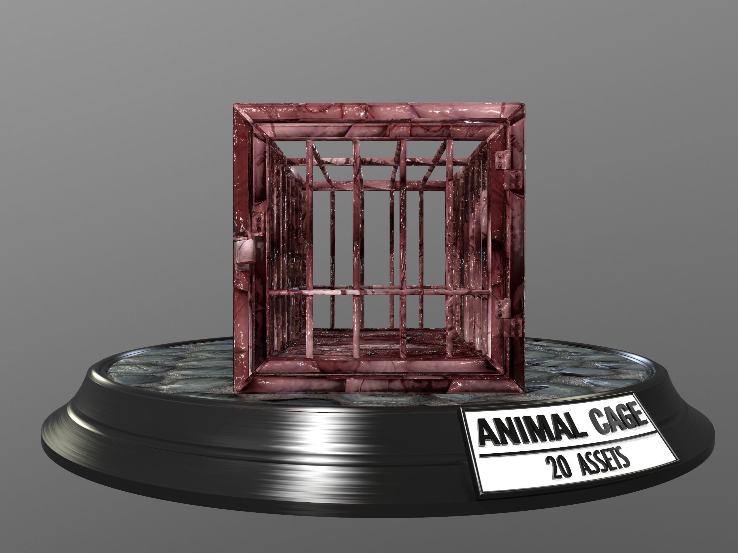 Animal Cage Low-poly 3D model_158