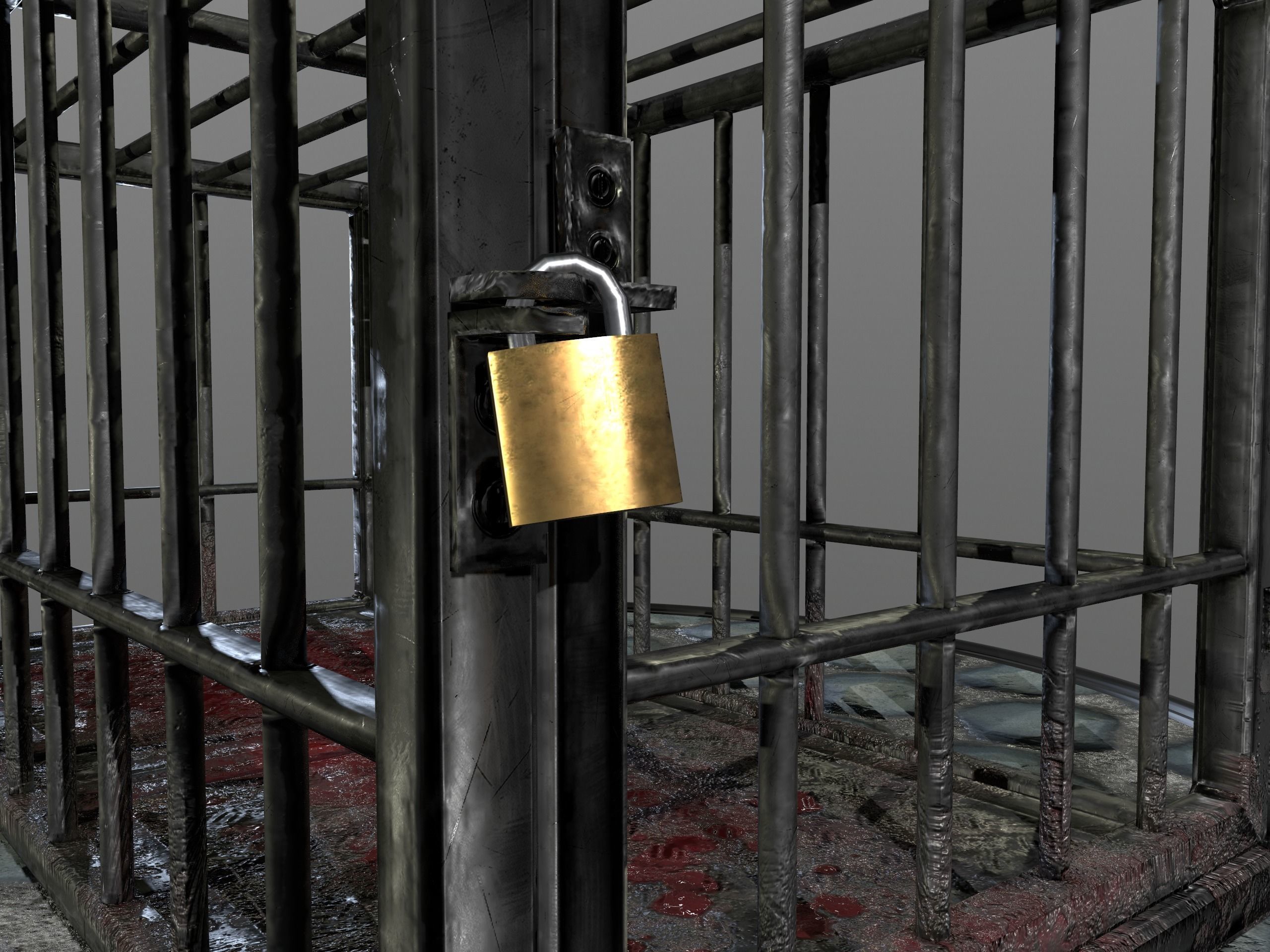 Animal Cage Low-poly 3D model_45