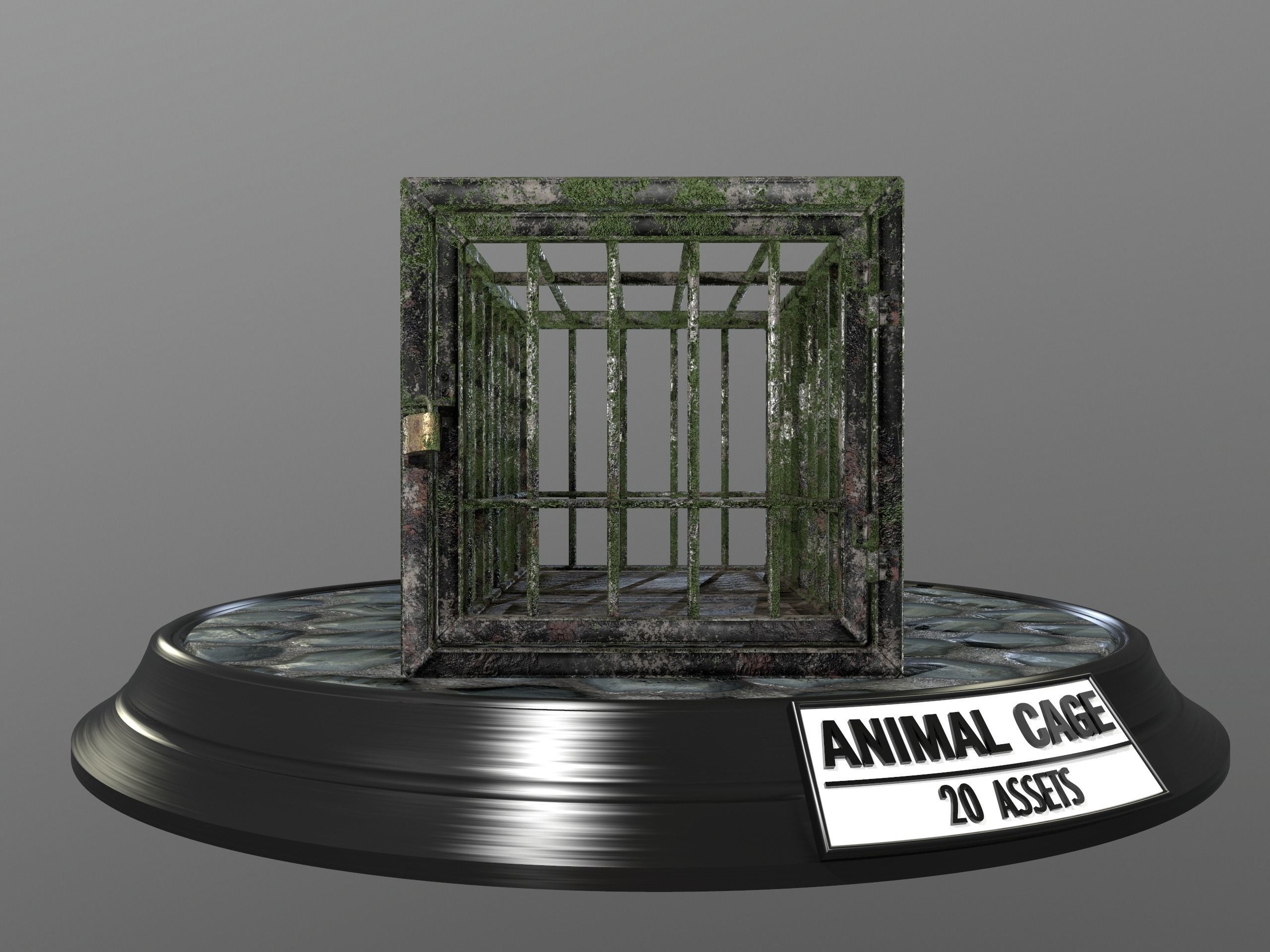 Animal Cage Low-poly 3D model_142