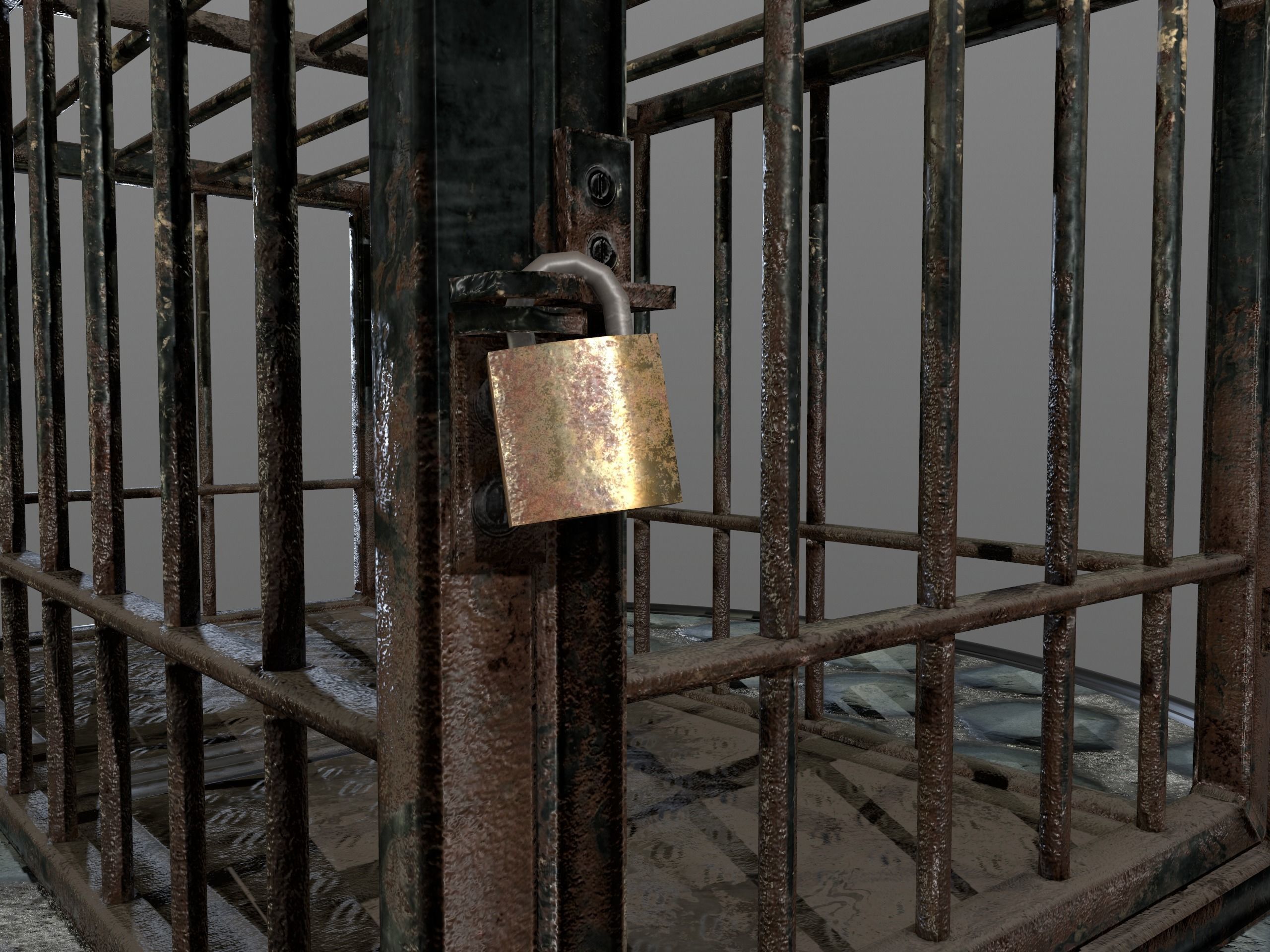 Animal Cage Low-poly 3D model_54