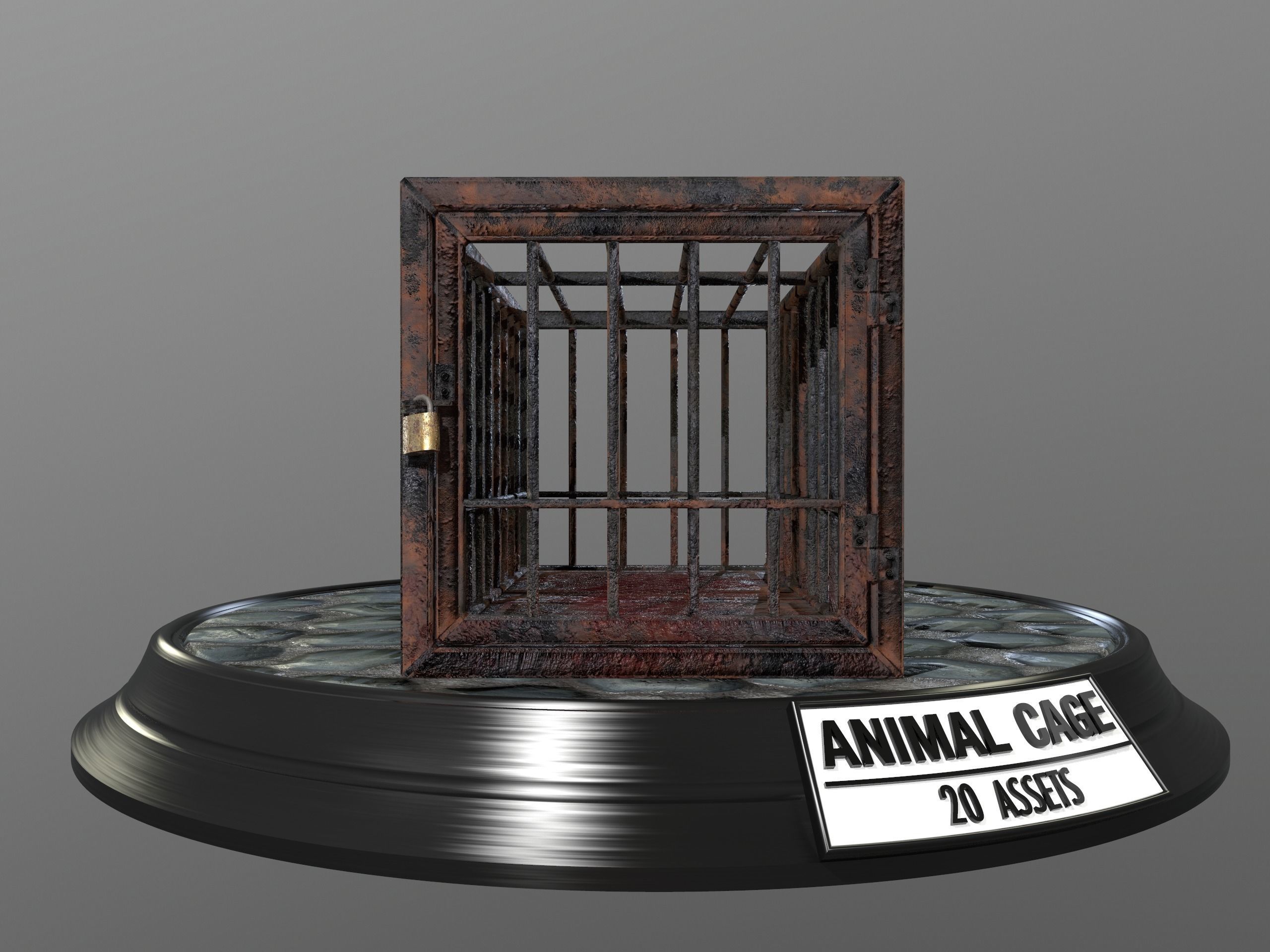 Animal Cage Low-poly 3D model_126