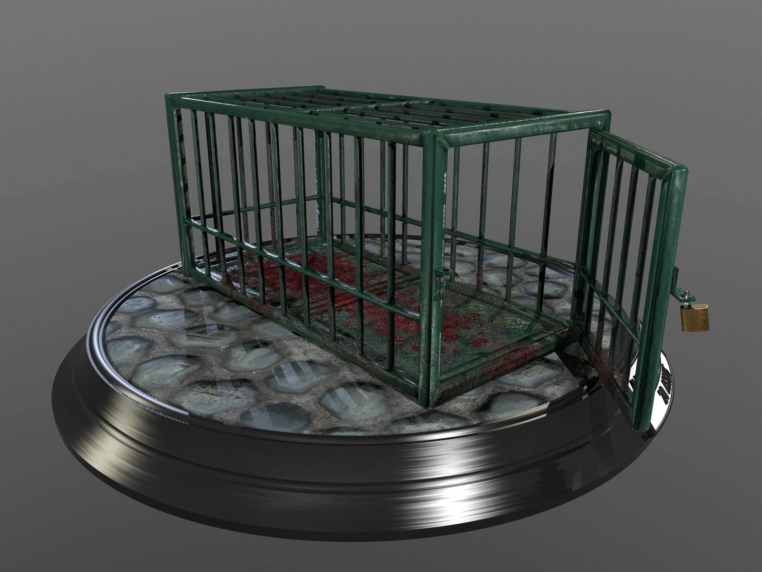 Animal Cage Low-poly 3D model_100