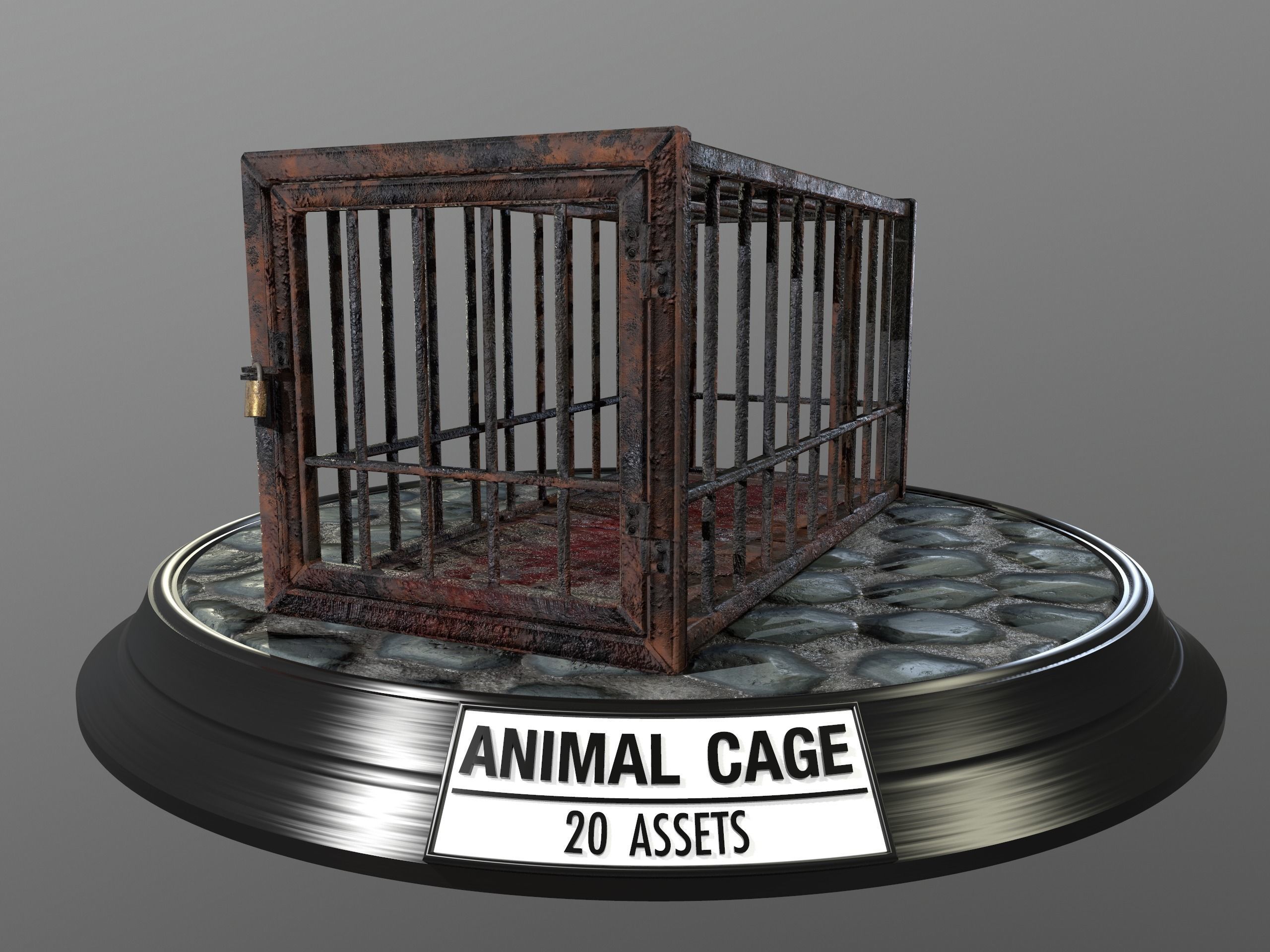 Animal Cage Low-poly 3D model_124