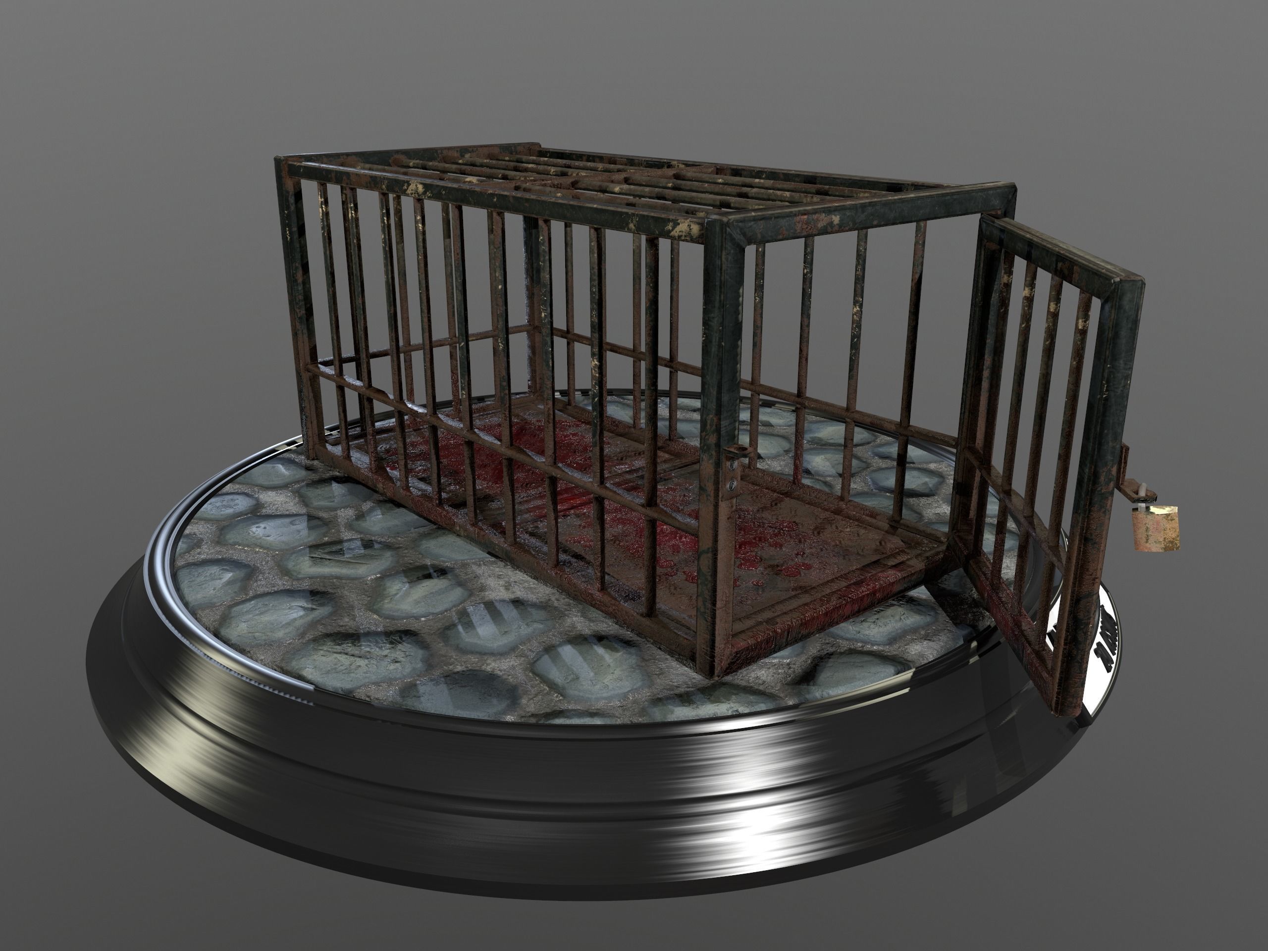 Animal Cage Low-poly 3D model_106