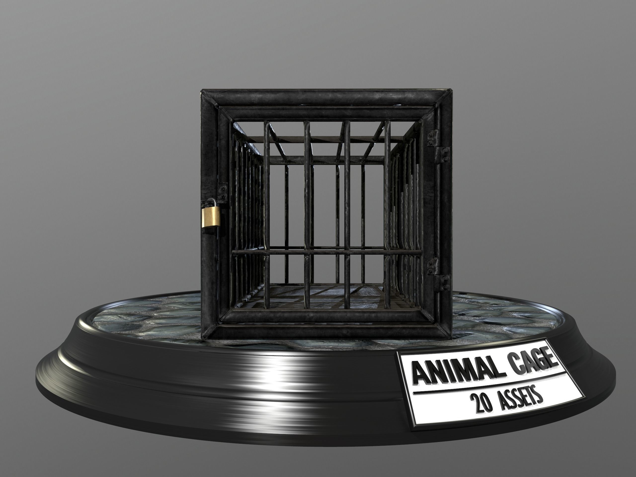 Animal Cage Low-poly 3D model_63