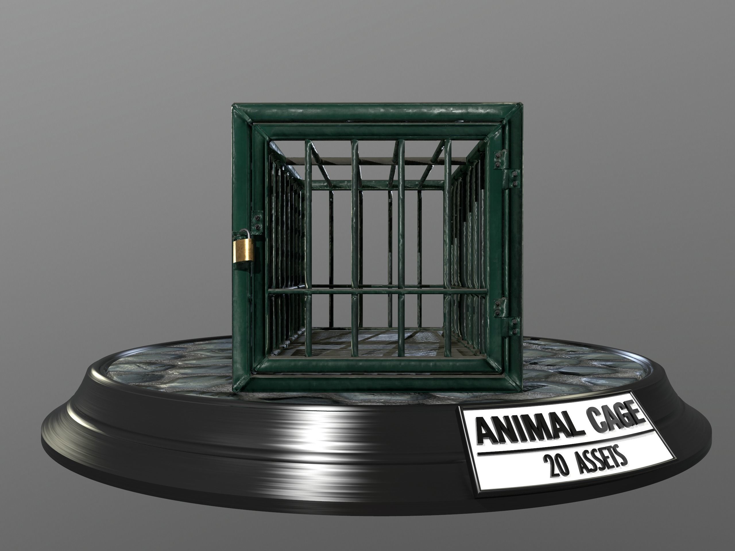 Animal Cage Low-poly 3D model_87