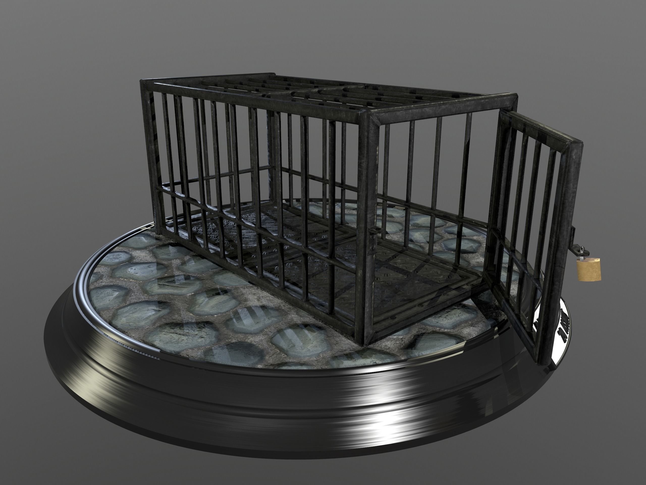Animal Cage Low-poly 3D model_60