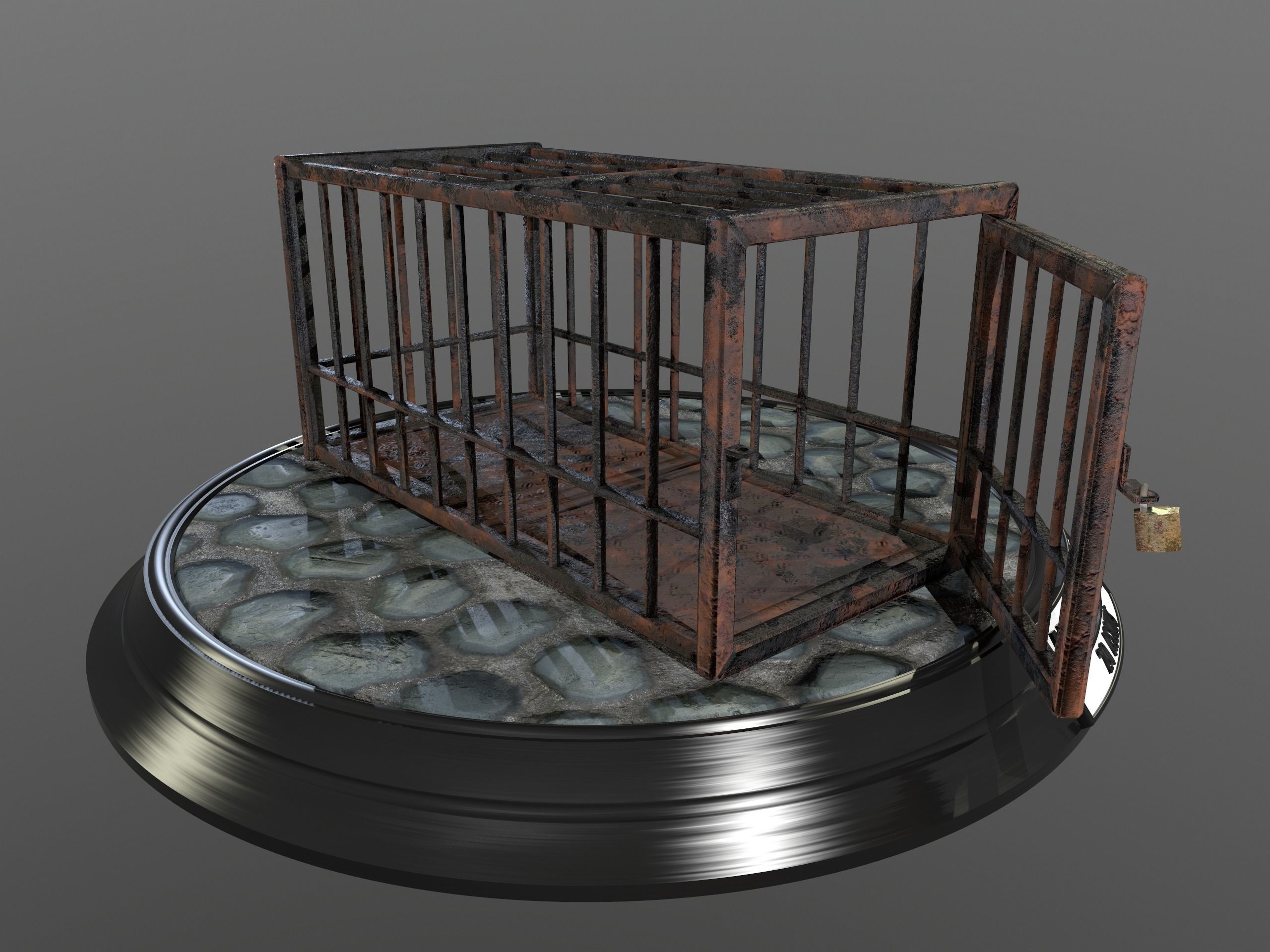 Animal Cage Low-poly 3D model_114