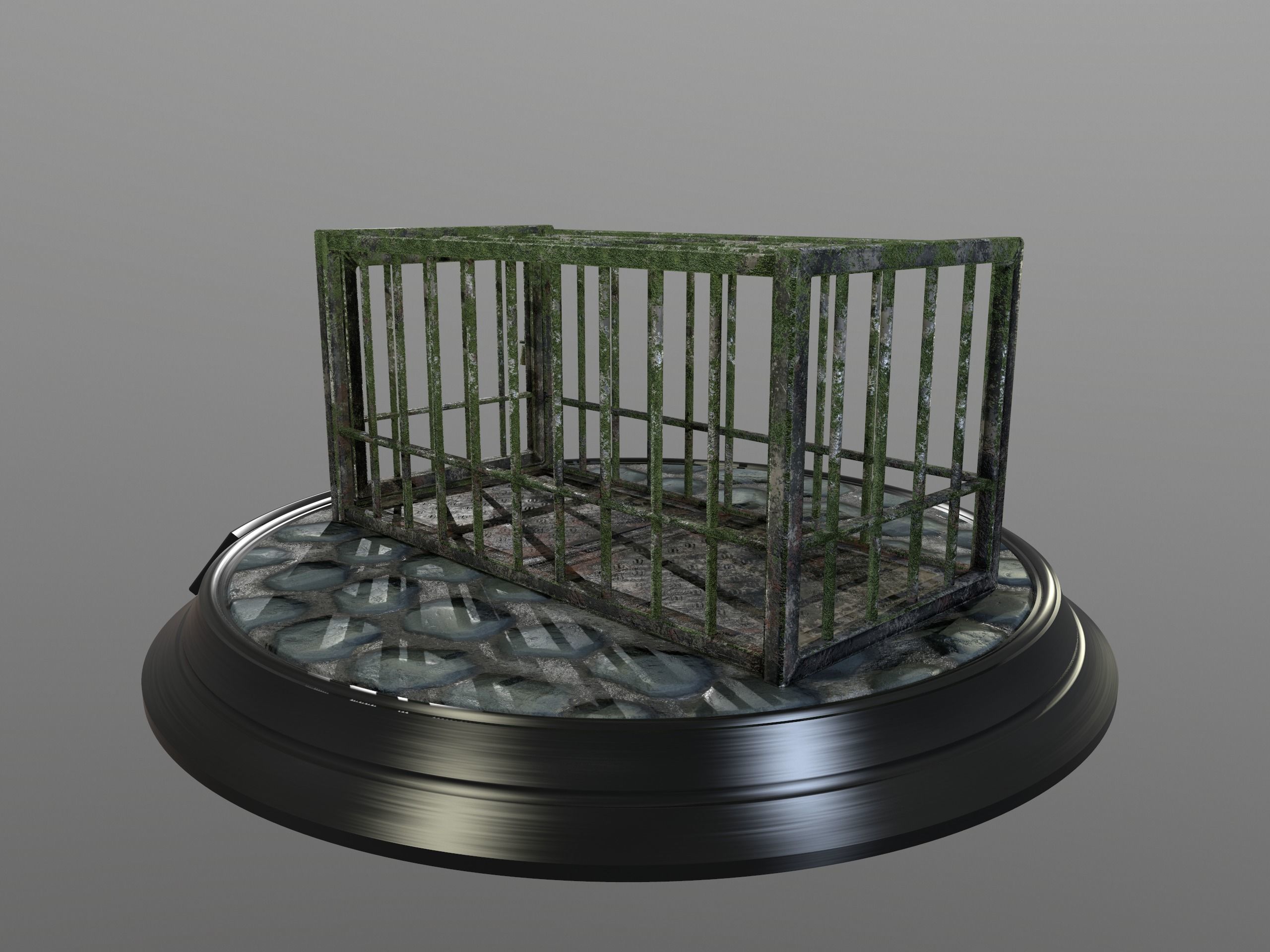 Animal Cage Low-poly 3D model_137