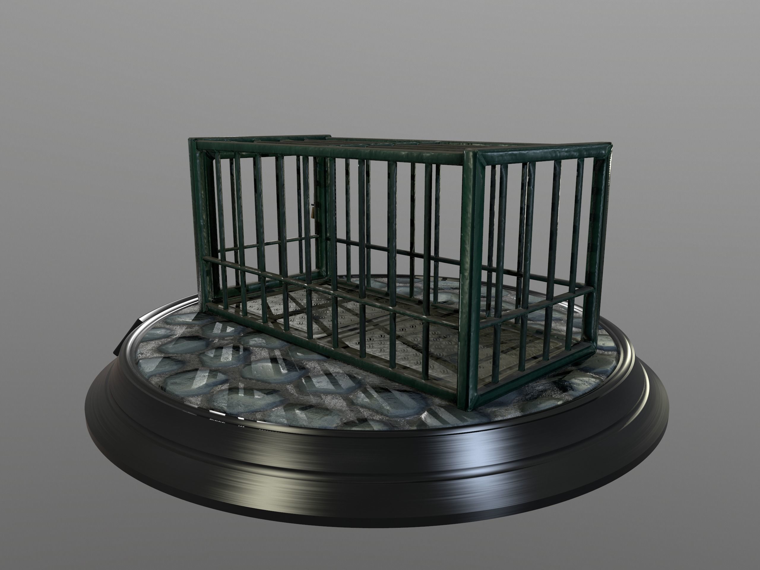 Animal Cage Low-poly 3D model_90
