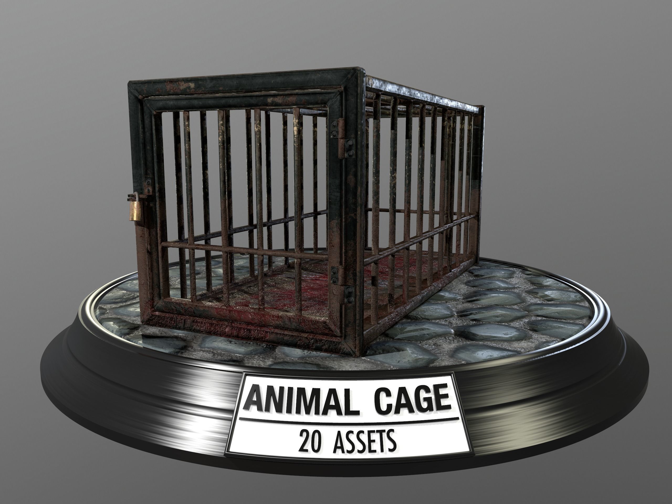 Animal Cage Low-poly 3D model_56