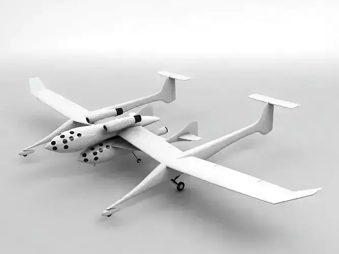 SpaceShipOne airplane with two propellers