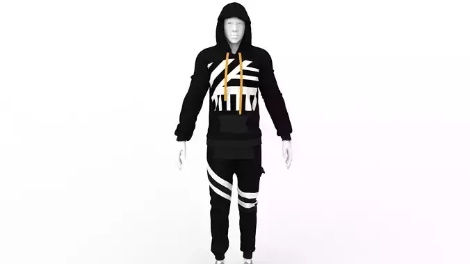 Off White style Hoodie and Sweat Pants - Marvelous Designer 