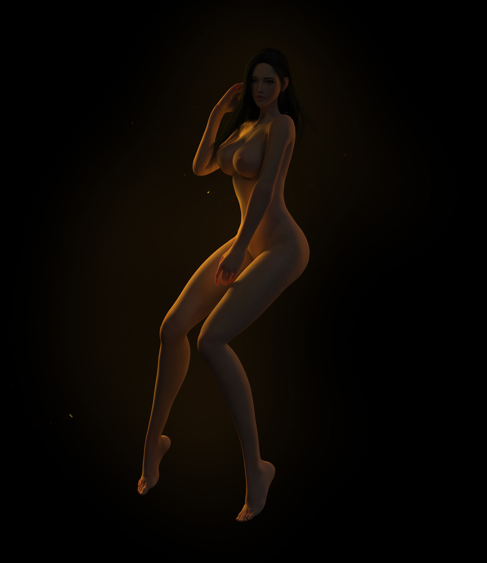 Zbrush maya 3d basemesh of girl body painting  sexy 3D cg model  3D model_4