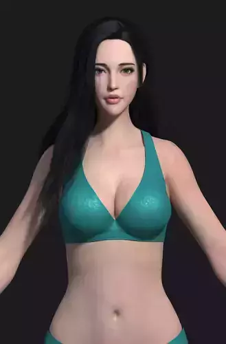 Zbrush maya 3d basemesh of girl body painting  sexy 3D cg model  3D model