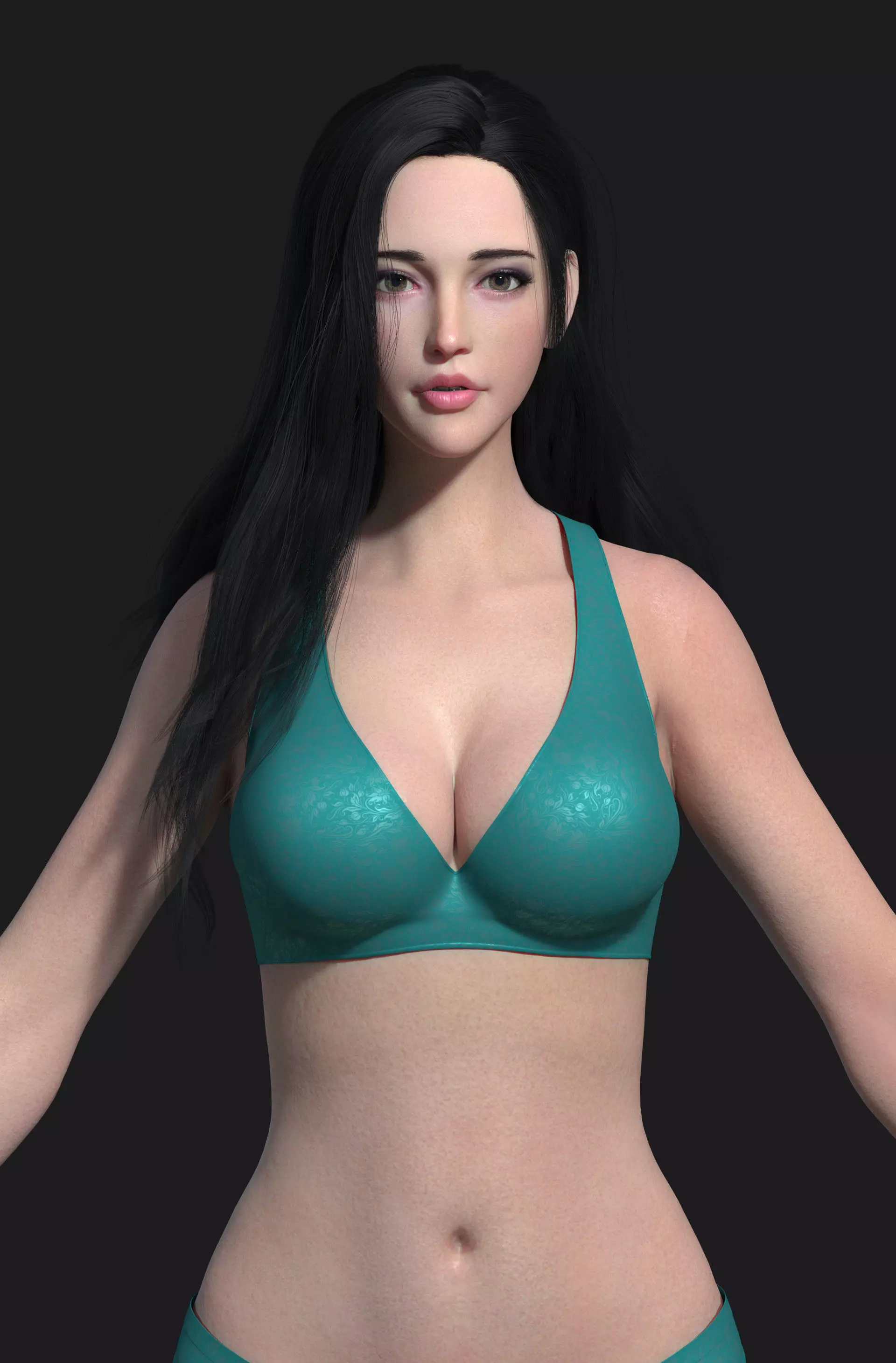 Zbrush maya 3d basemesh of girl body painting  sexy 3D cg model  3D model_0