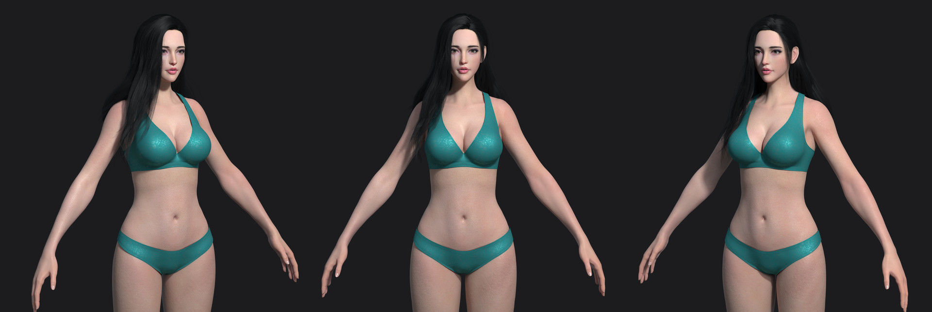 Zbrush maya 3d basemesh of girl body painting  sexy 3D cg model  3D model_7