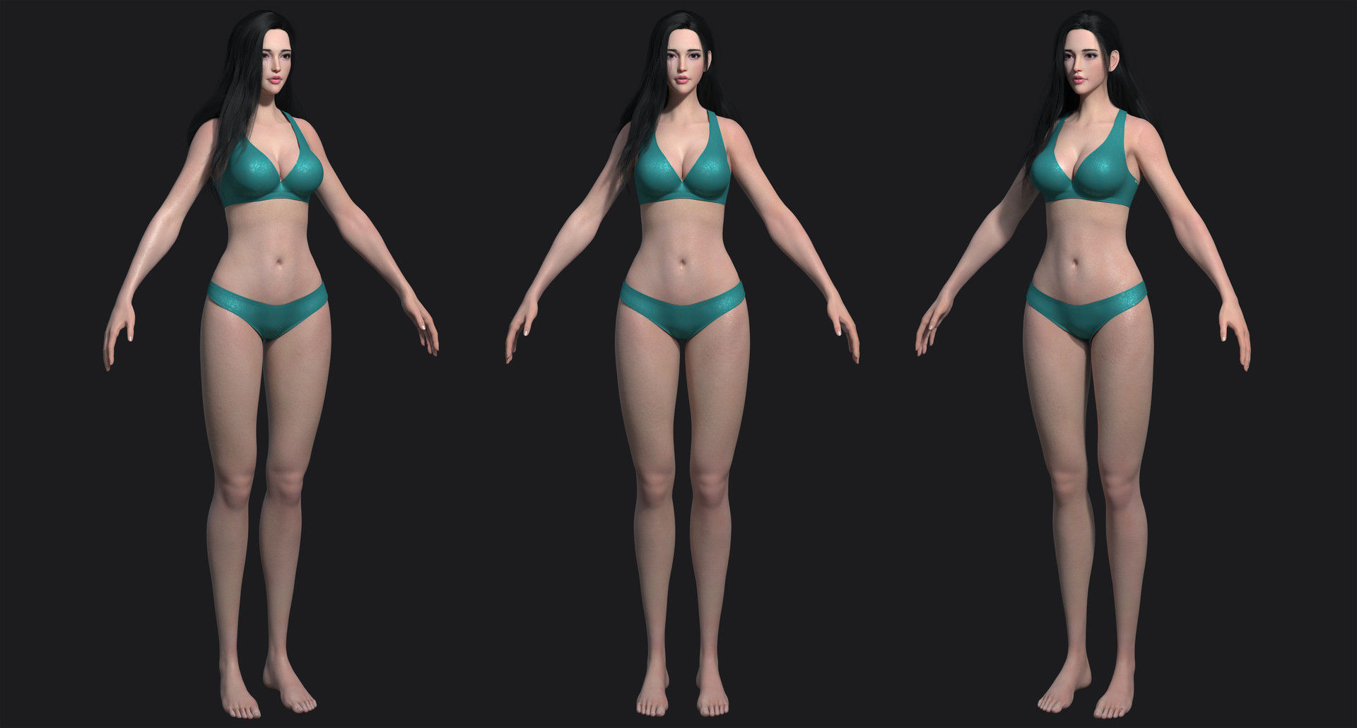 Zbrush maya 3d basemesh of girl body painting  sexy 3D cg model  3D model_8