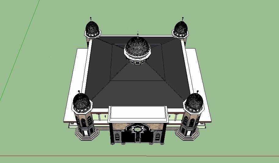 Green mosque 3D model_6