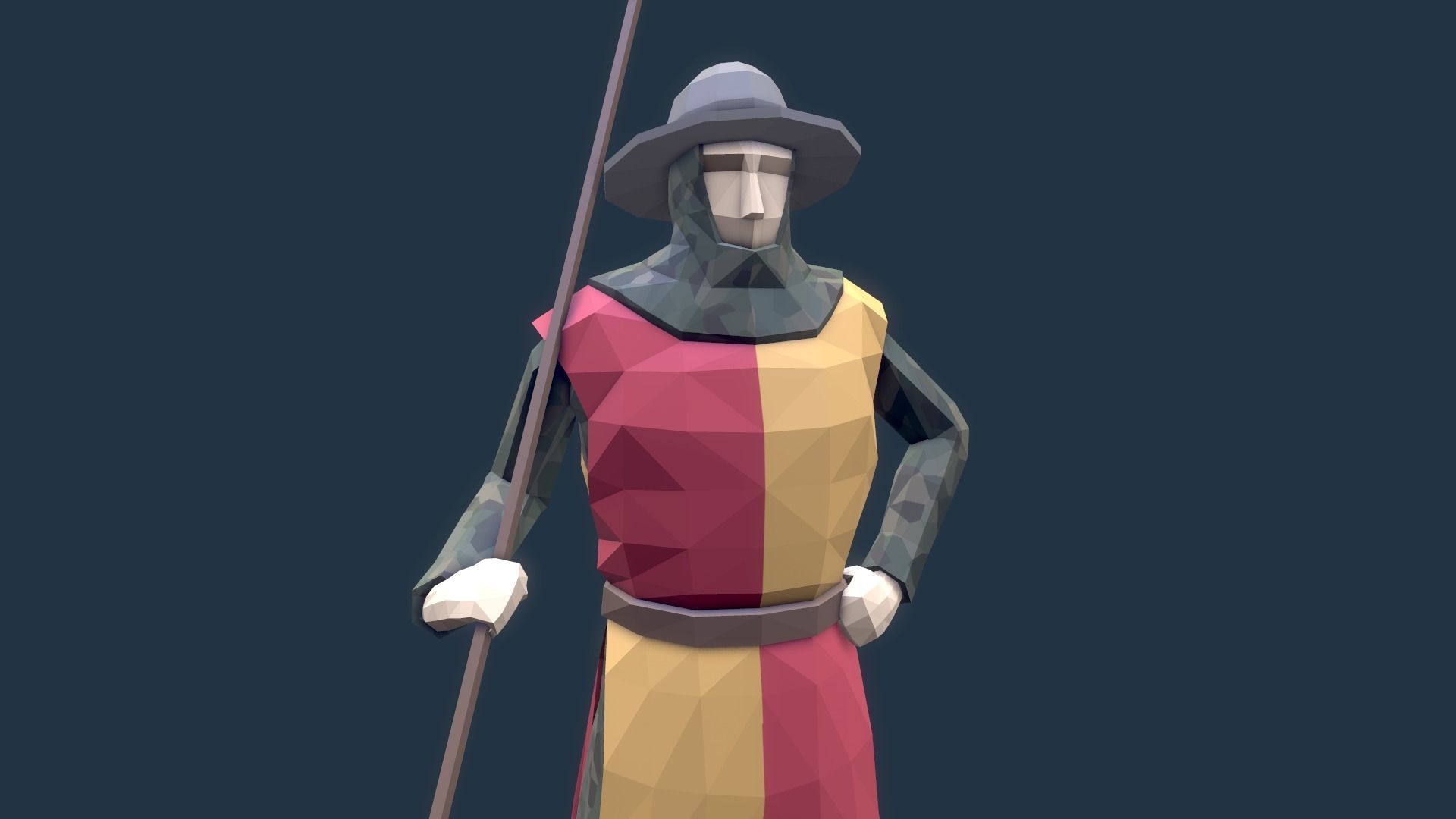 Stylized Medieval Characters Low-poly 3D model_4
