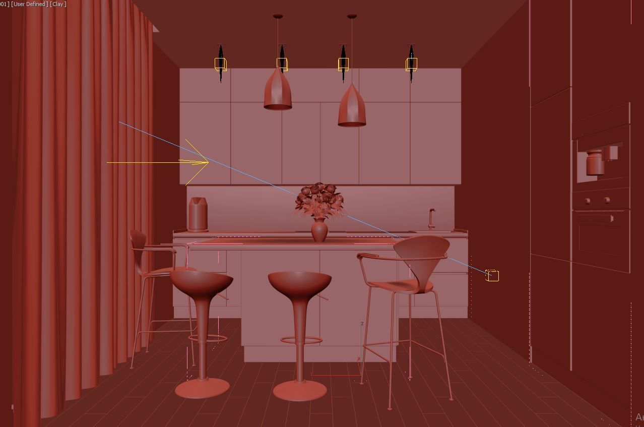 Modern Kitchen 3D model_2