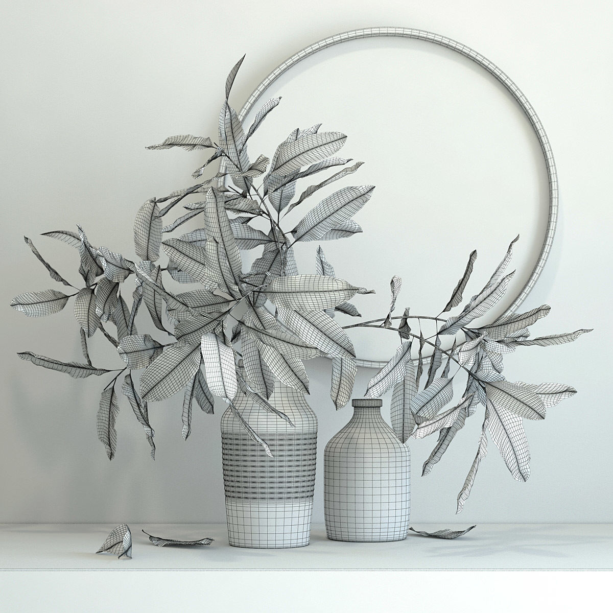 branches in a vase 3D model_1