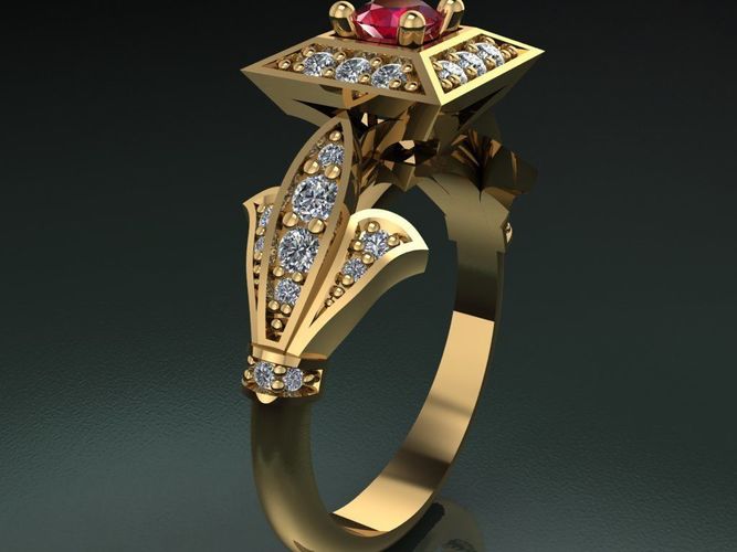 Ring with quad table 3D print model