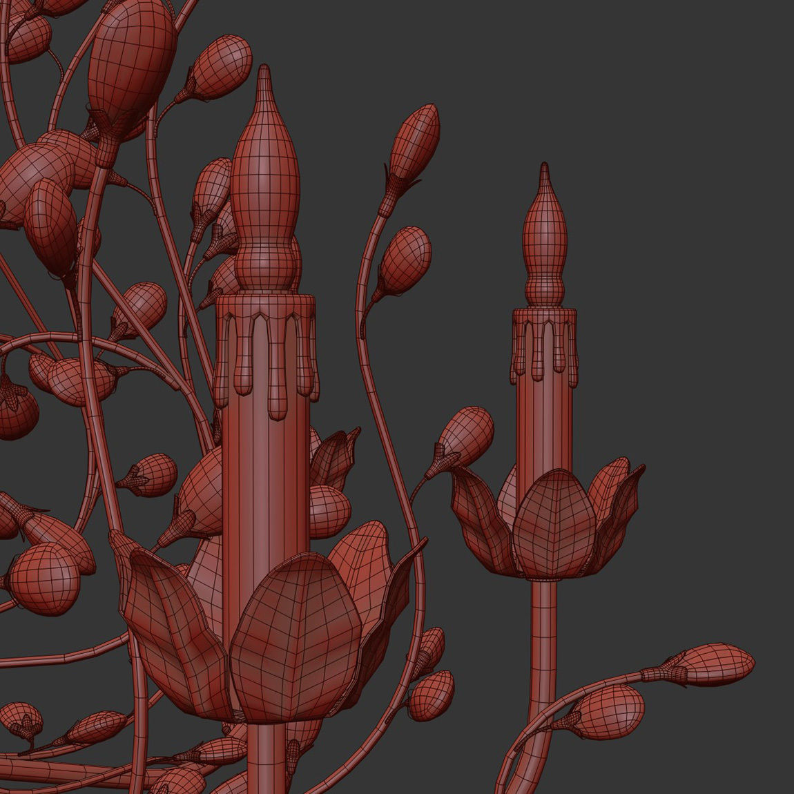 Crystal Bud Chandelier 3D model_4