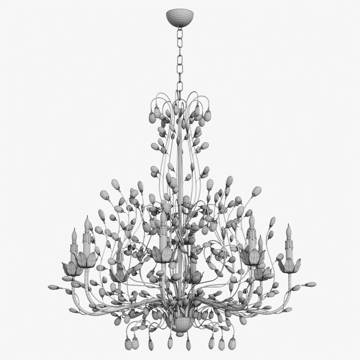 Crystal Bud Chandelier 3D model_2