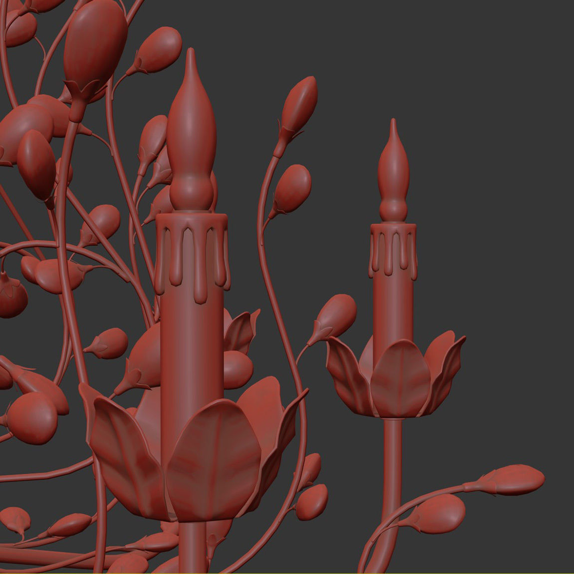 Crystal Bud Chandelier 3D model_3