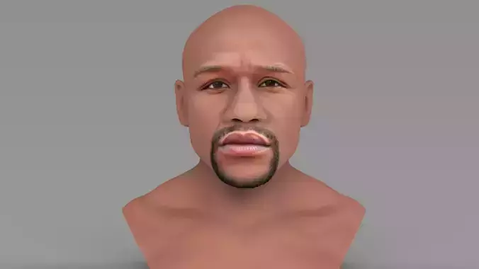 Floyd Mayweather bust ready for full color 3D printing 3D print model